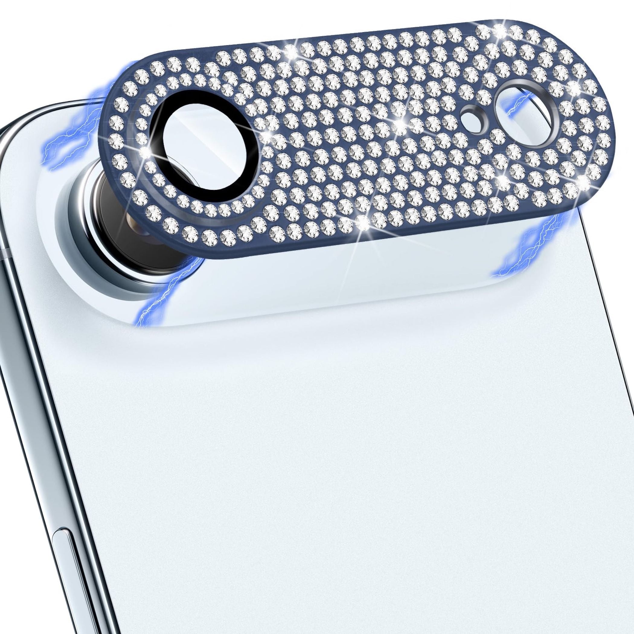 F&uuml;r Apple iPhone 17 Air Kamera Diamant Design Schutz Metall Blau - Bild 1