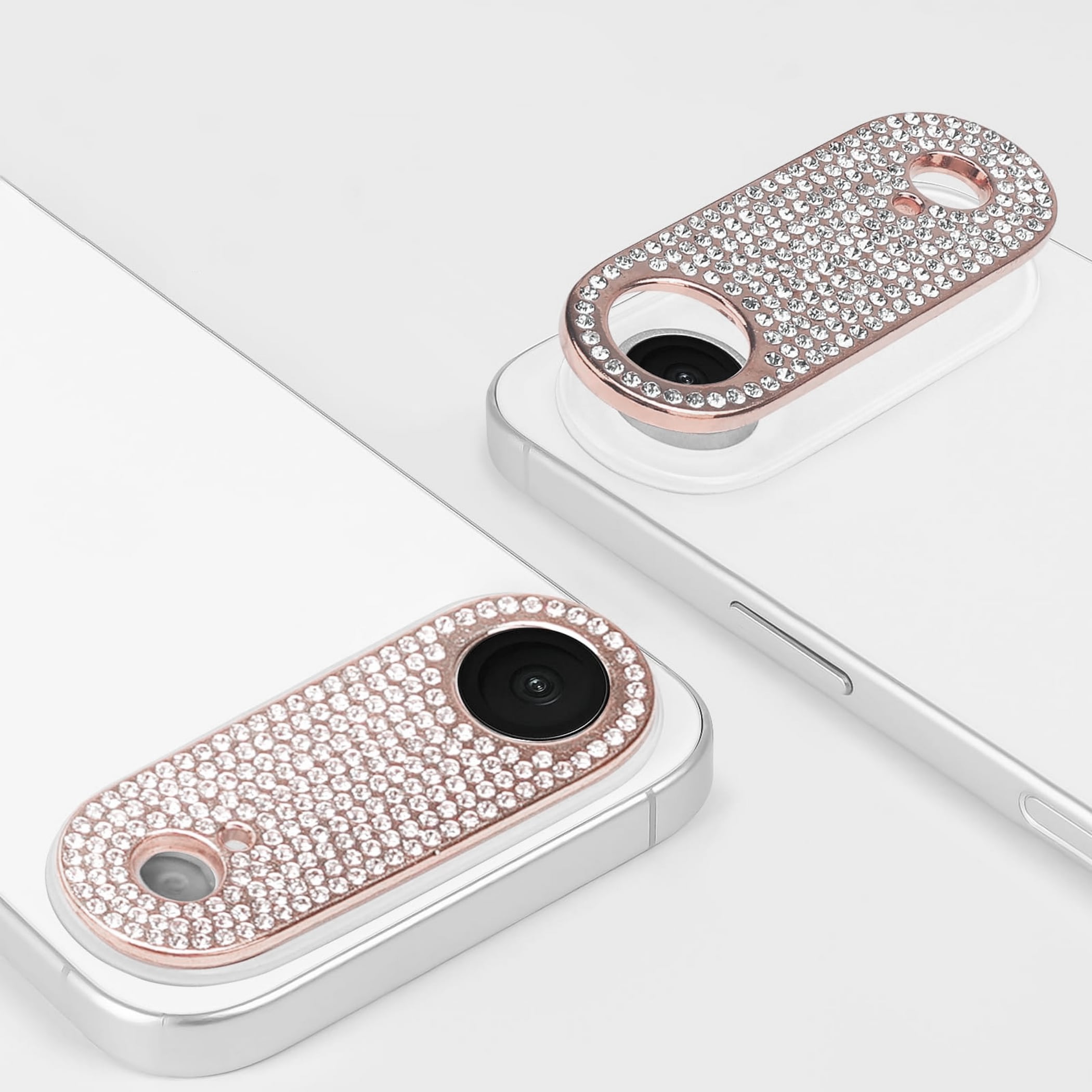 F&uuml;r Apple iPhone 17 Air Kamera Diamant Design Schutz Metall Pink - Bild 1