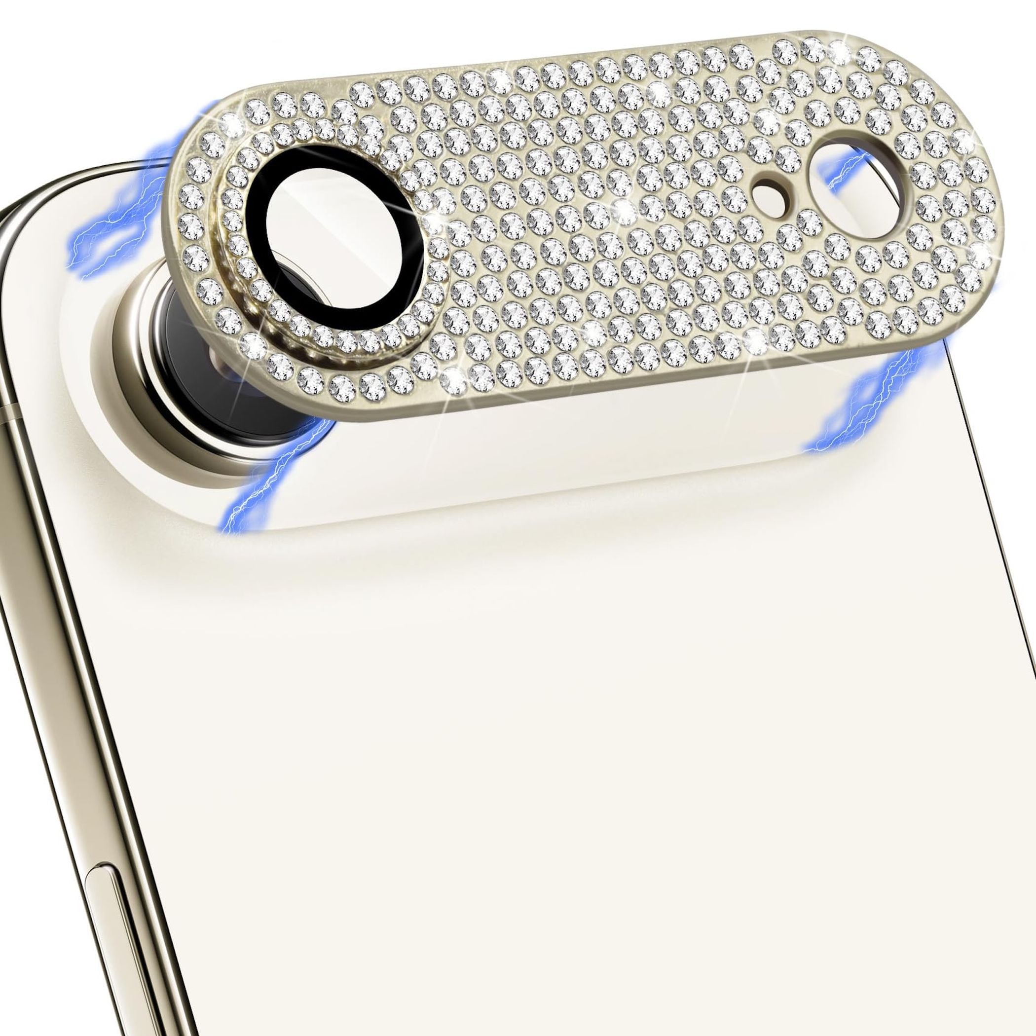 F&uuml;r Apple iPhone 17 Air Kamera Diamant Design Schutz Metall Gold - Bild 1