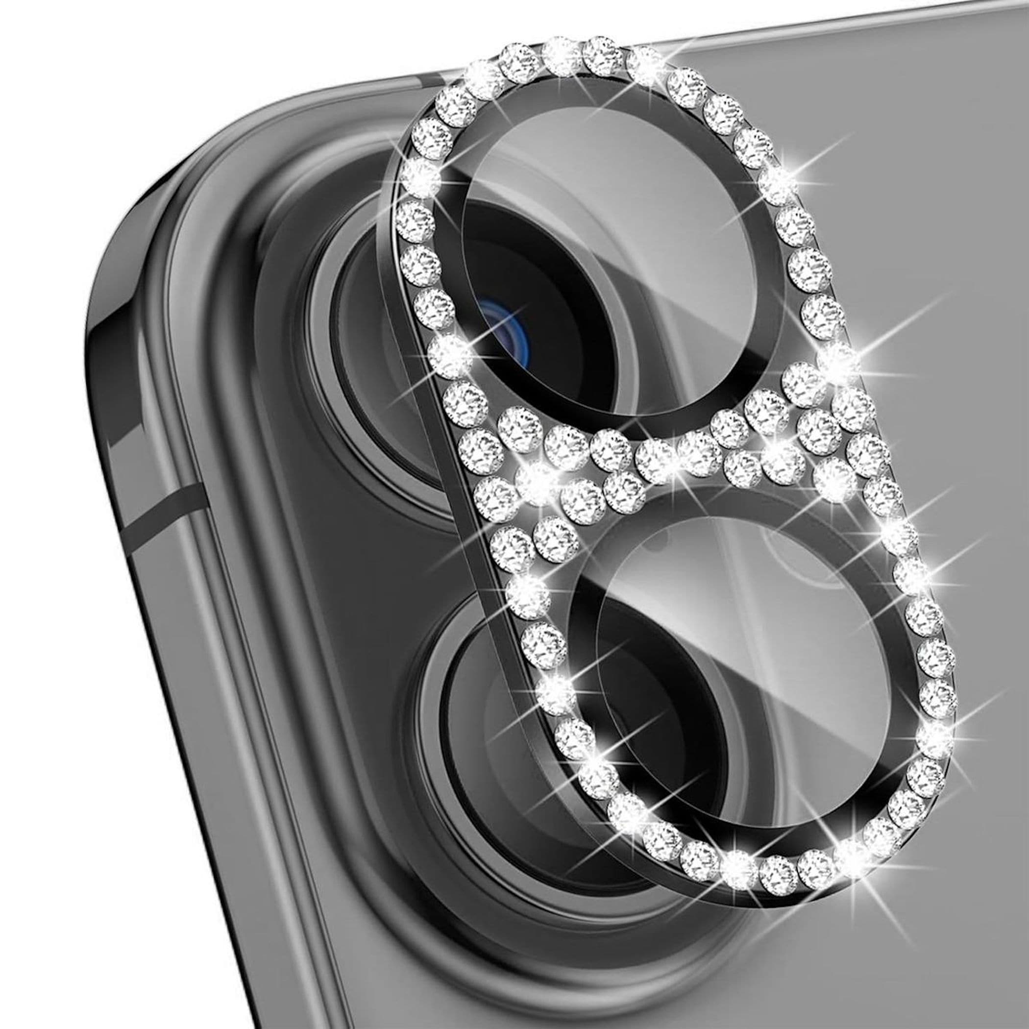 F&uuml;r Apple iPhone 17 Kamera Diamant Design Schutzglas Metall Schwarz - Bild 1