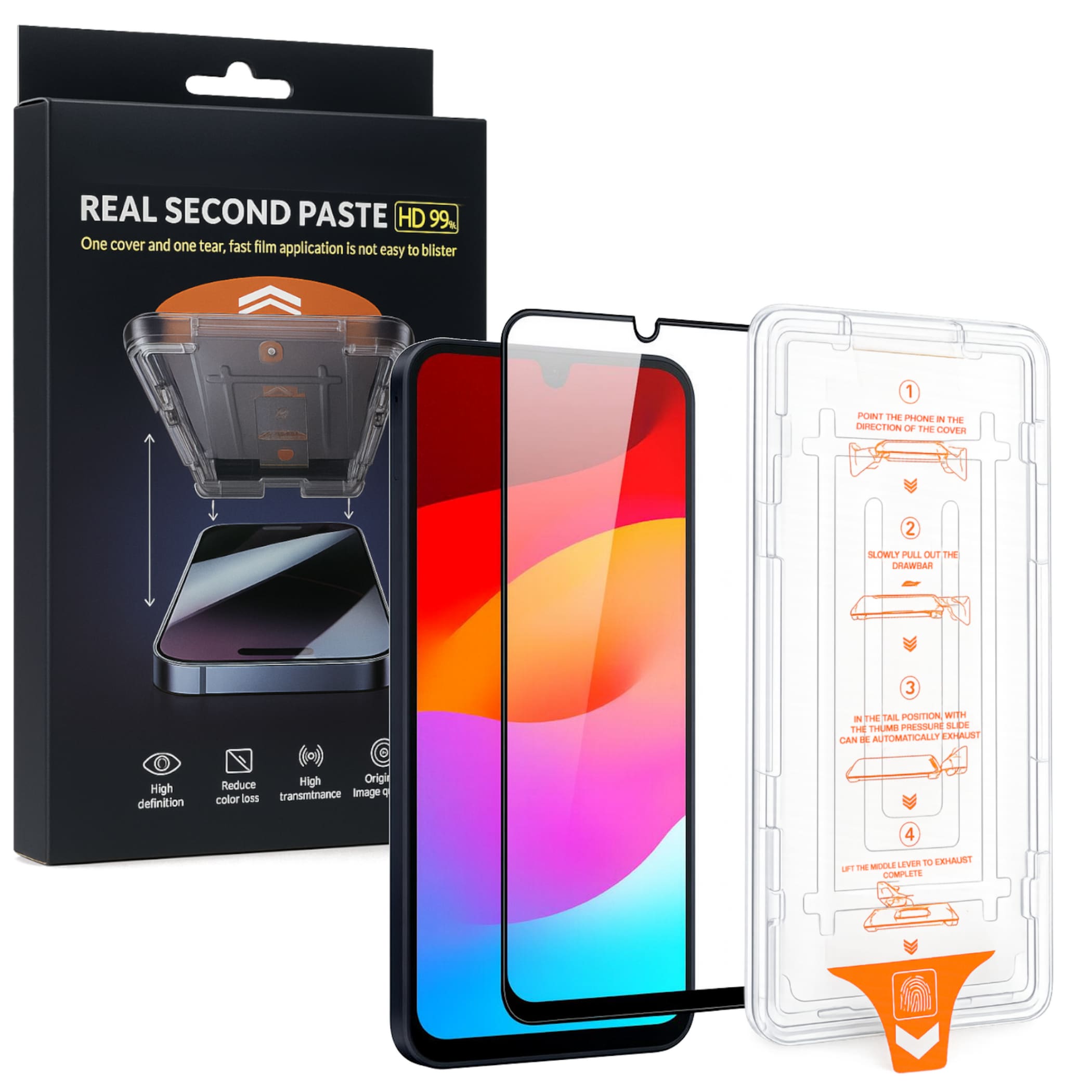 F&uuml;r Samsung Galaxy A16 SnapFit 3D 9H Schutzglas mit Installationshilfe - Bild 1