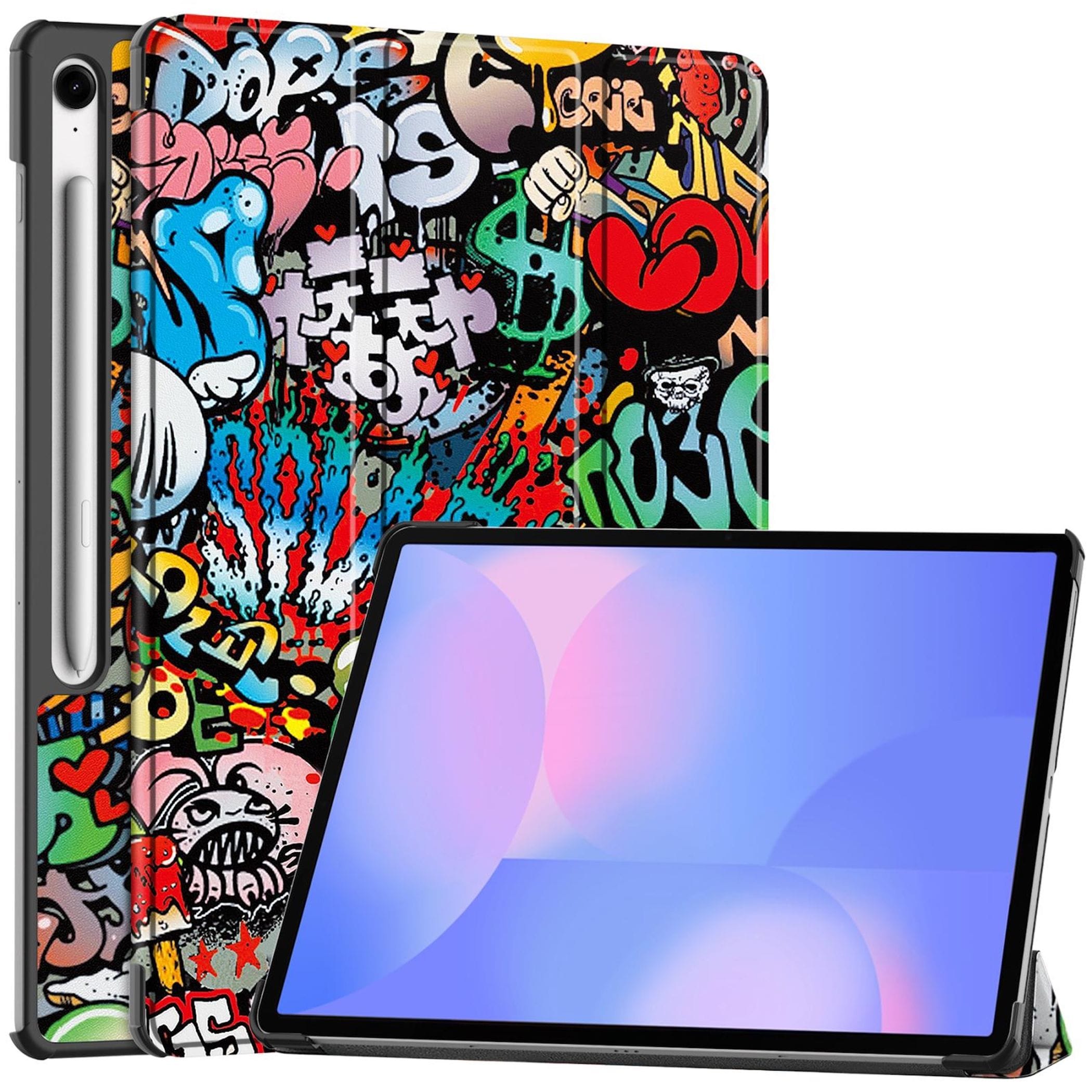 F&uuml;r Samsung Galaxy Tab S10 FE Plus 3folt Wake UP Smart H&uuml;lle Graffiti - Bild 1
