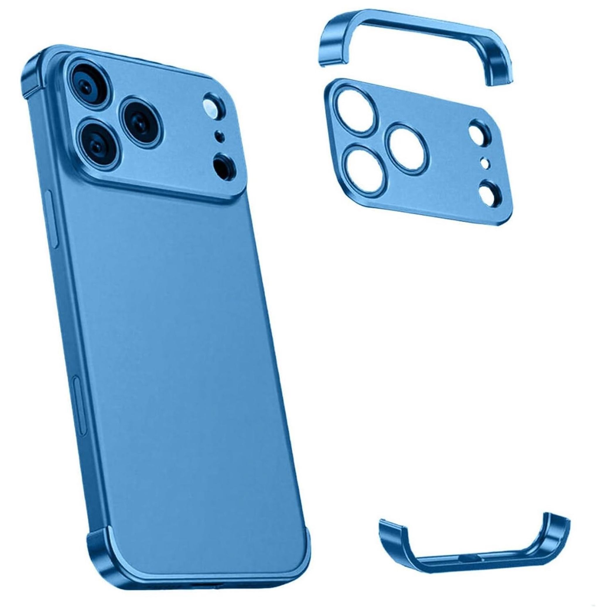 F&uuml;r Apple iPhone 17 Pro d&uuml;nne Titan Rahmen H&uuml;lle mit Kameraschutz Blau - Bild 1