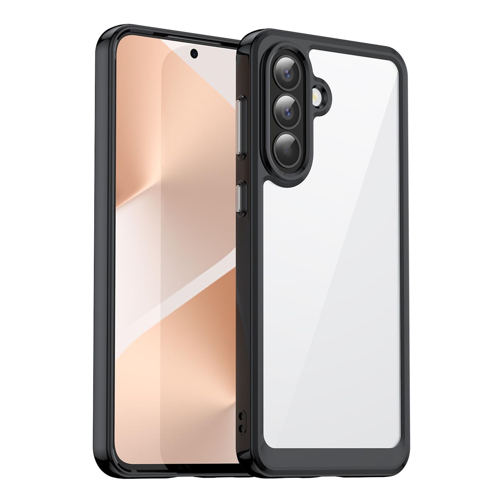 F&uuml;r Samsung Galaxy A57 5G Colorful Serie TPU Acryl Schutzh&uuml;lle Schwarz - Bild 1