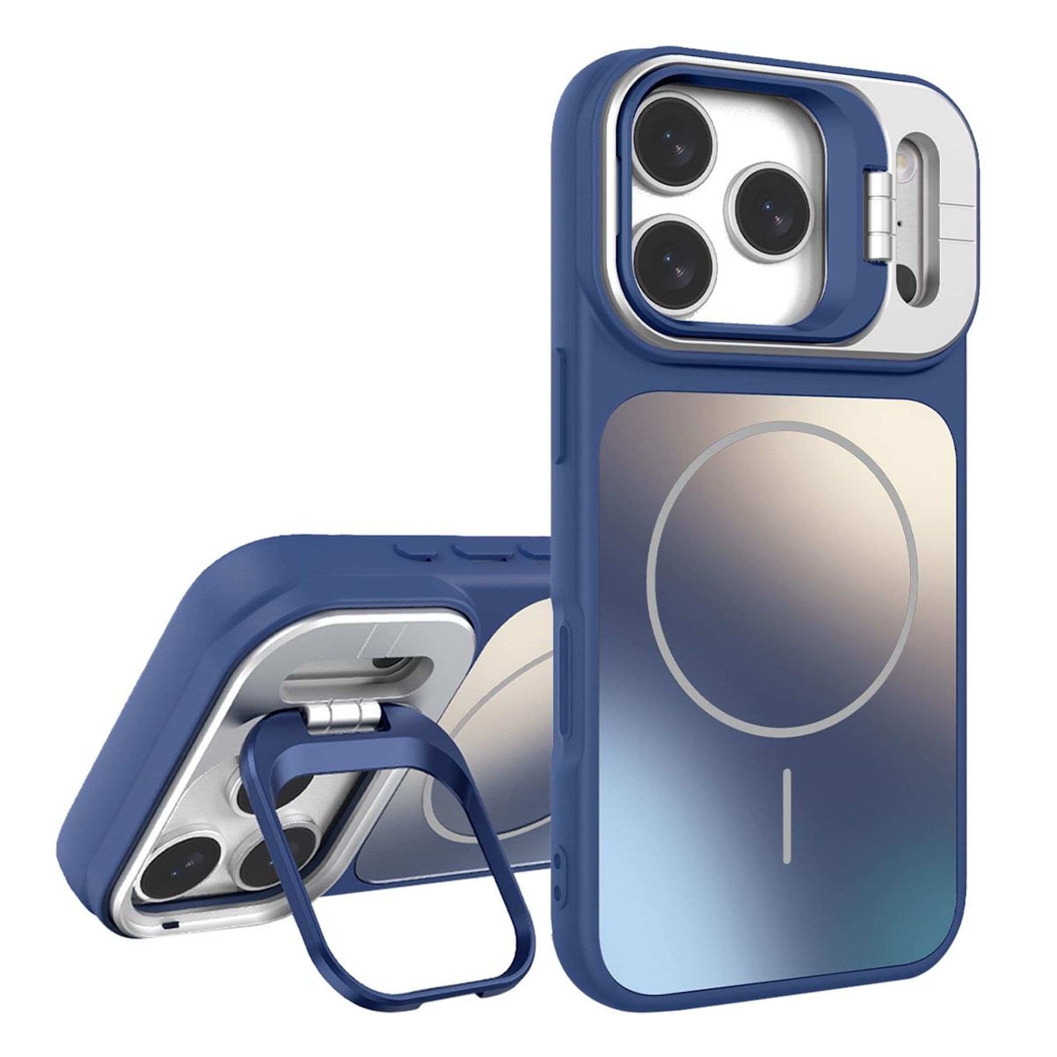 F&uuml;r Apple iPhone 17 Pro Max AG Frosted TPU MagSafe H&uuml;lle Stand Blau - Bild 1