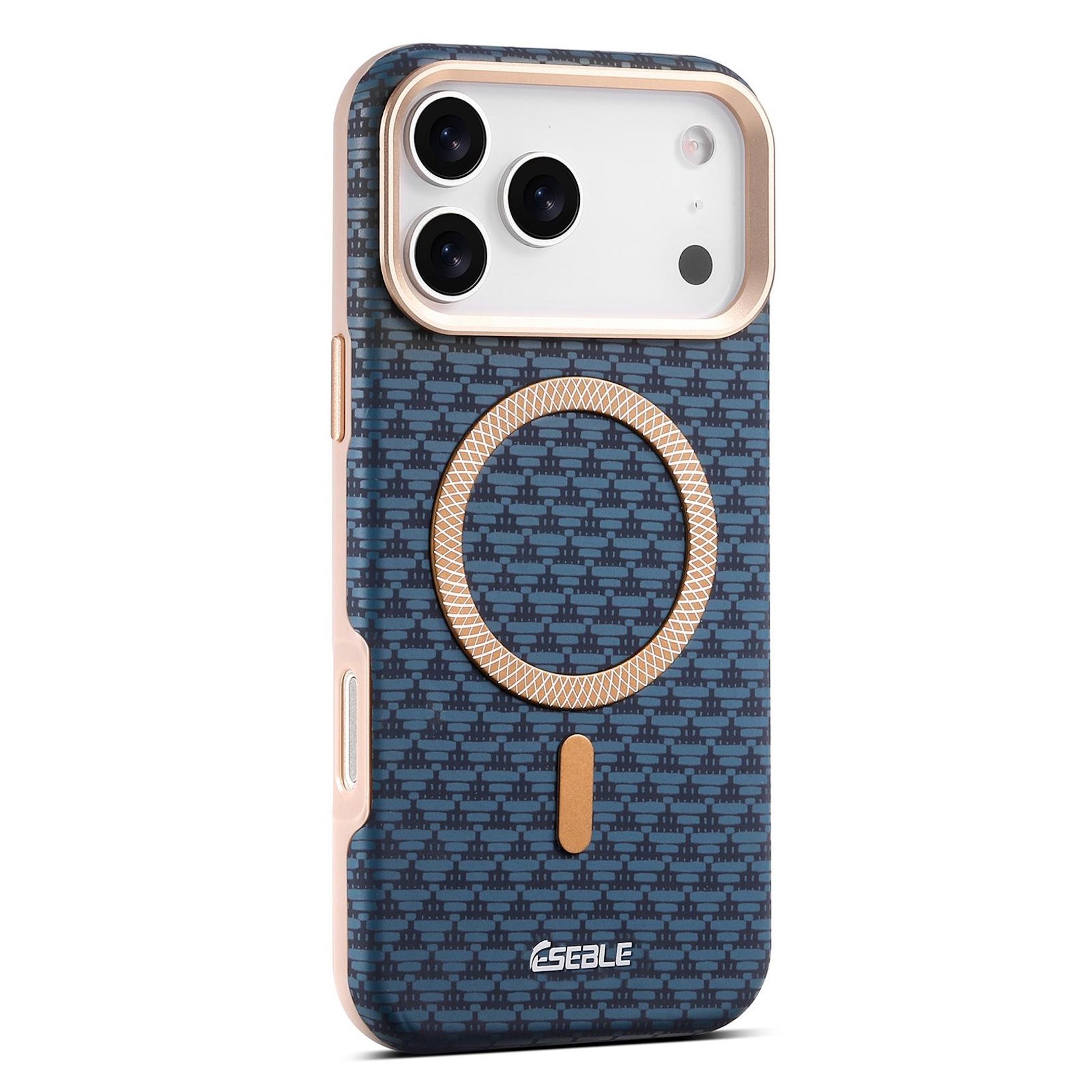 F&uuml;r Apple iPhone 17 Pro ESEBLE Kunstleder TPU Magnet Schutz H&uuml;lle Blau - Bild 1