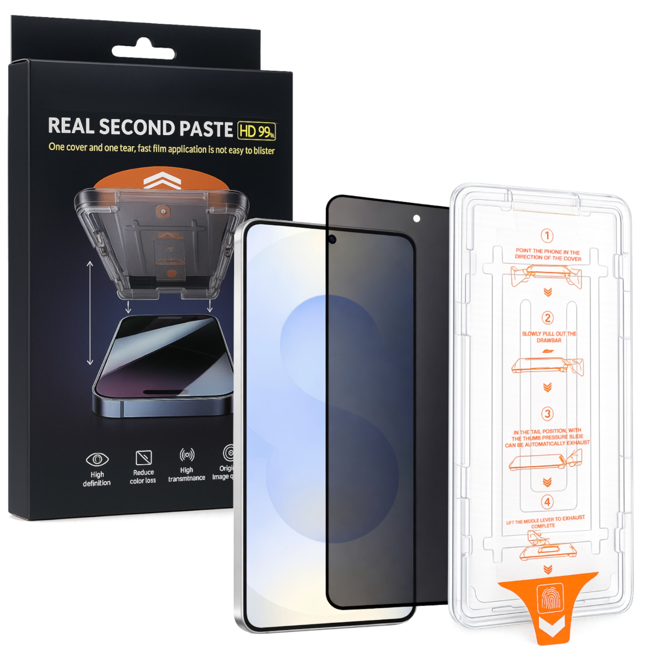 F&uuml;r Samsung Galaxy S26 5G SnapFit Privacy Glas mit Installationshilfe - Bild 1