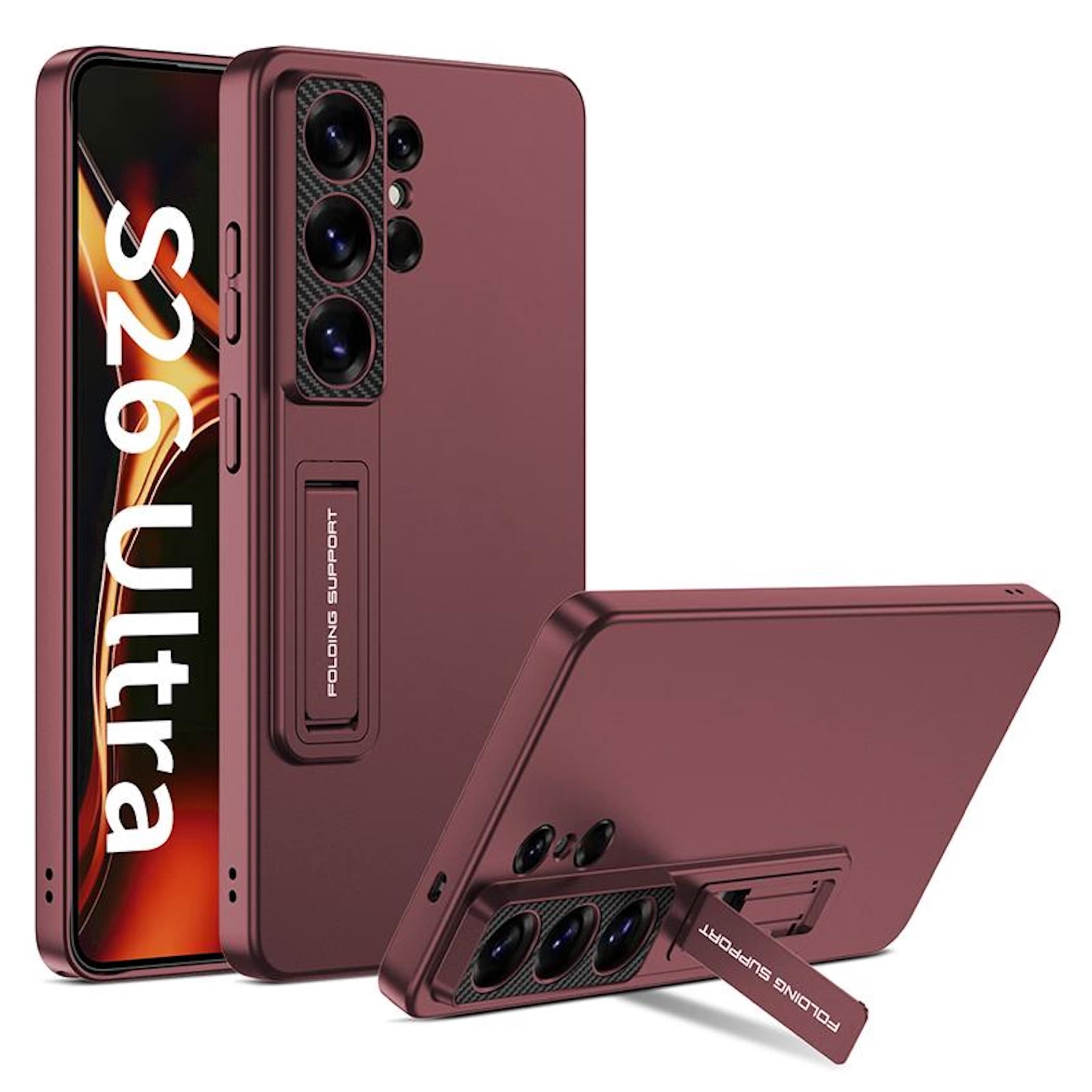 F&uuml;r Samsung Galaxy S26 Ultra 5G St&auml;nder Schutz Handy H&uuml;lle Lila - Bild 1