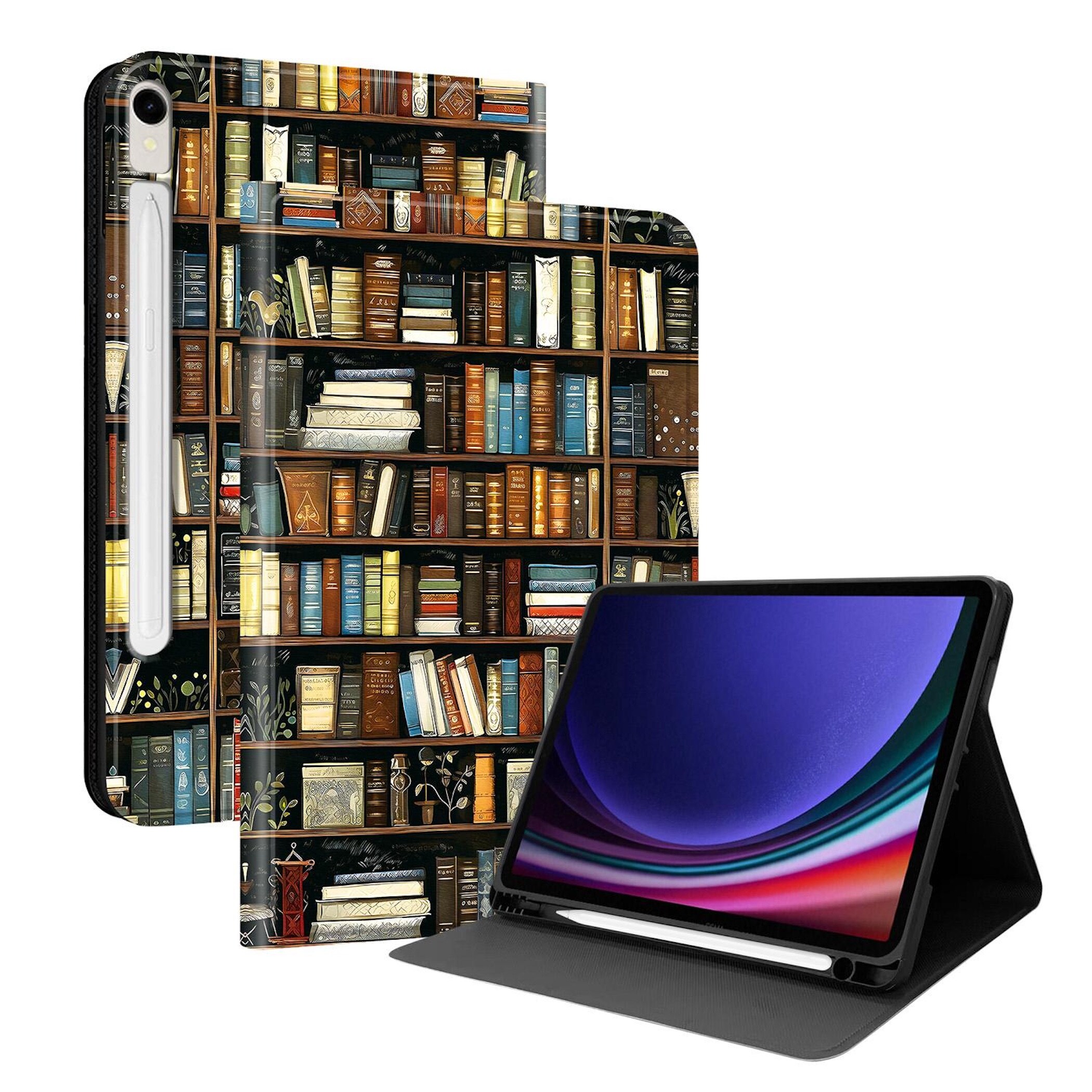 F&uuml;r Samsung Galaxy Tab S10 Lite / S10 FE / S9 Kunstleder Motiv Tasche - Bild 1