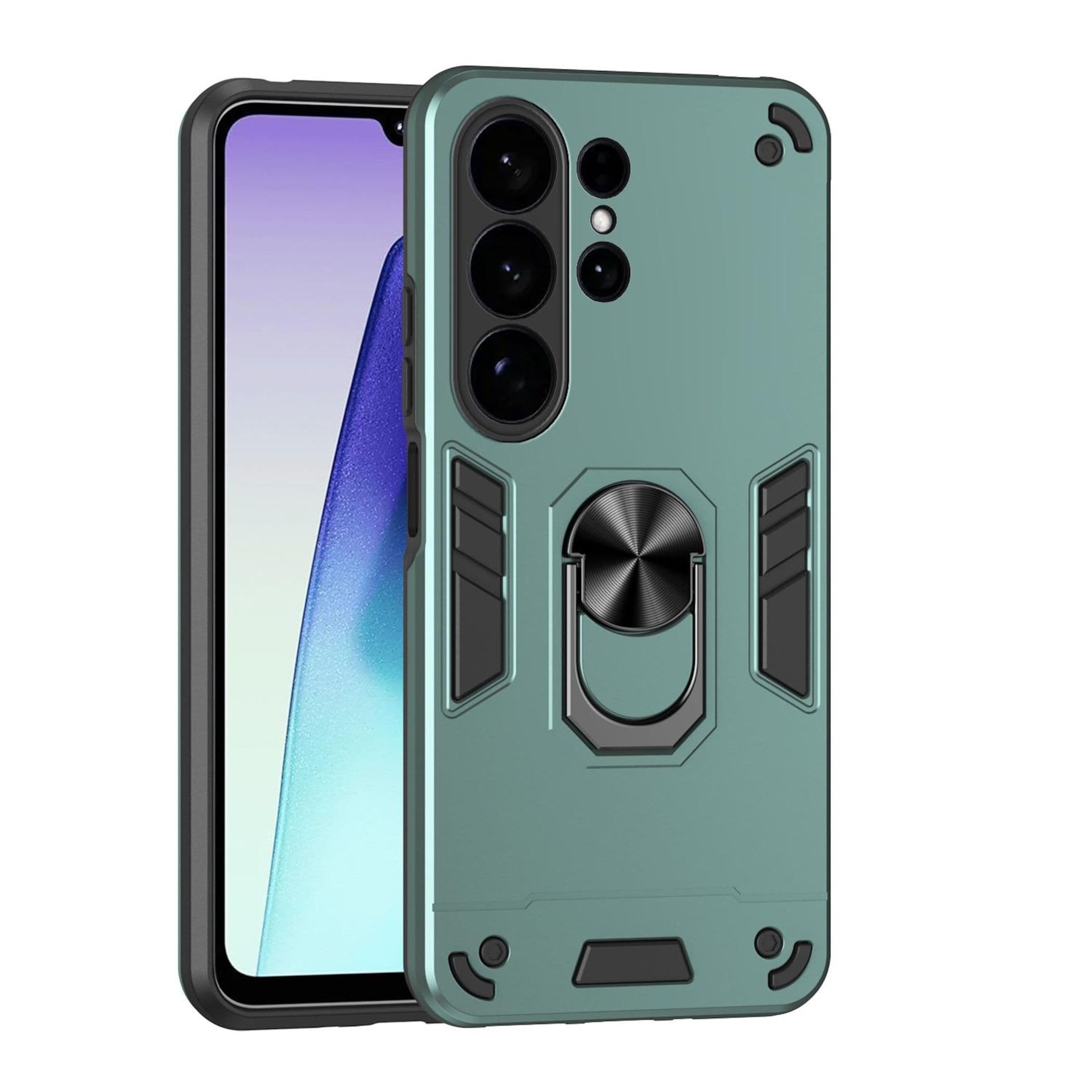 F&uuml;r Samsung Galaxy S26 Ultra 5G Armor Magnet Ring Halter H&uuml;lle Gr&uuml;n - Bild 1