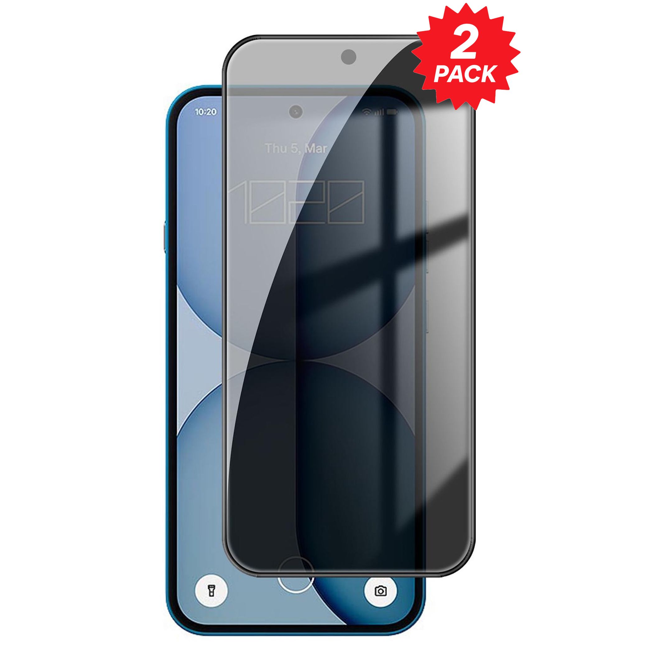 2x Privacy Schutzglas f&uuml;r Nothing Phone 4a Displayschutz 9H Hartglas Blickschutz - Bild 1