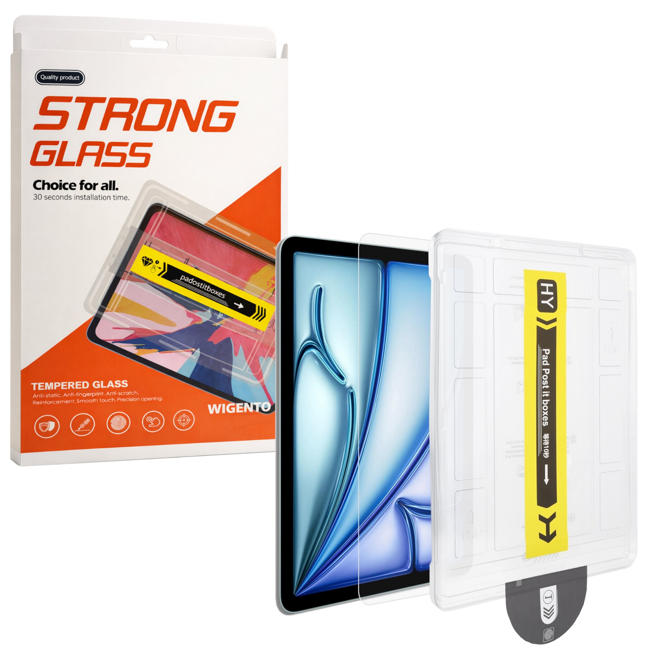 SnapFit Tablet Schutzglas f&uuml;r Apple iPad Modelle mit Installationshilfe 9H Glas - Bild 1