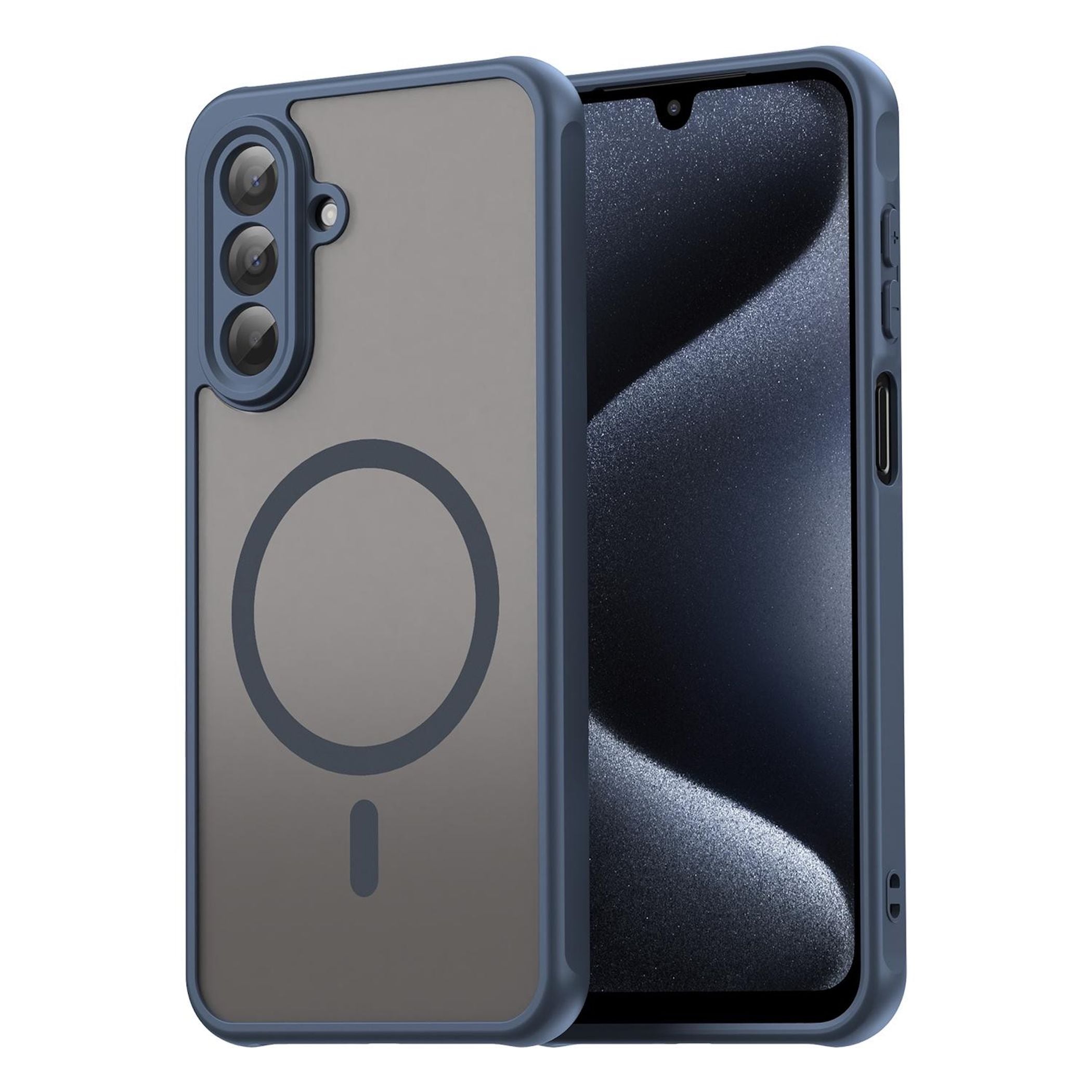 MagSafe f&uuml;r Samsung Galaxy A26 5G TPU Hybrid Kameraschutz Matt Blau - Bild 1
