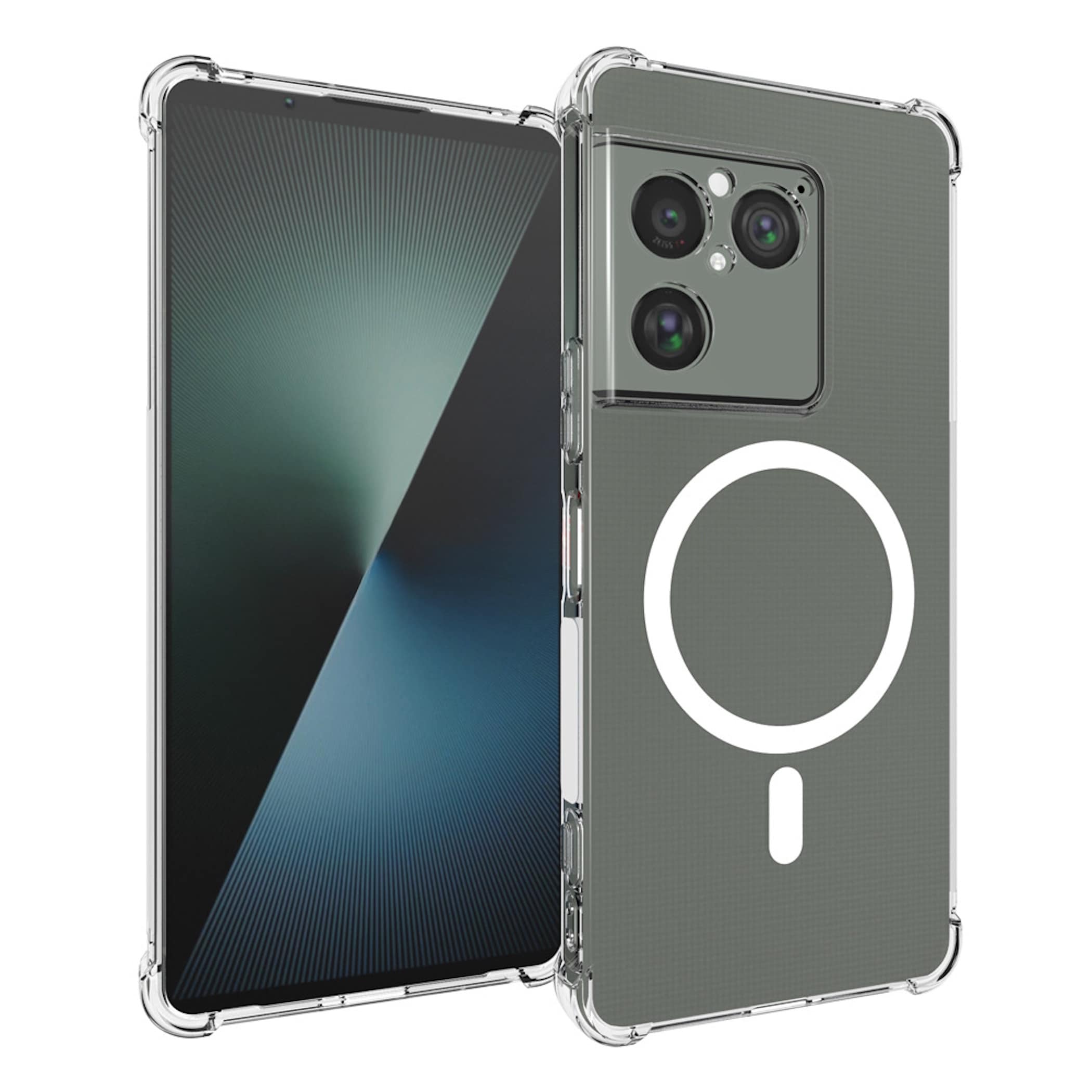 MagSafe Handy H&uuml;lle f&uuml;r Sony Xperia 1 VIII Silikon Kunststoff Schutz Transparent - Bild 1