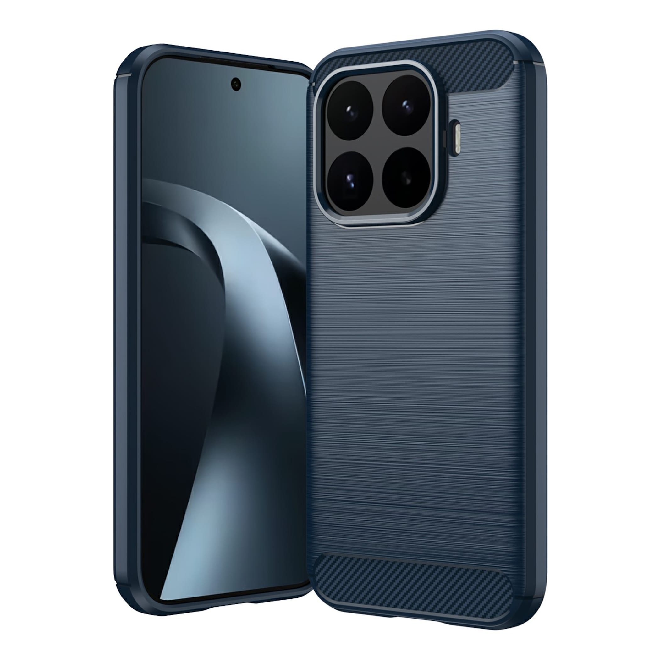 Handy H&uuml;lle f&uuml;r Xiaomi 17T Pro Carbon Design Schutz Sto&szlig;fest Case Blau - Bild 1