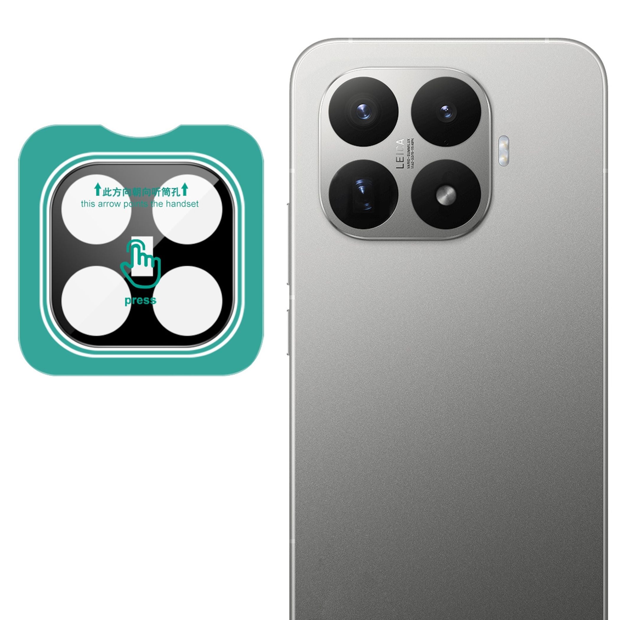 Kamera Schutzglas Linsenschutz f&uuml;r Xiaomi Modelle 9H Hartglas mit Anbringhilfe - Bild 1
