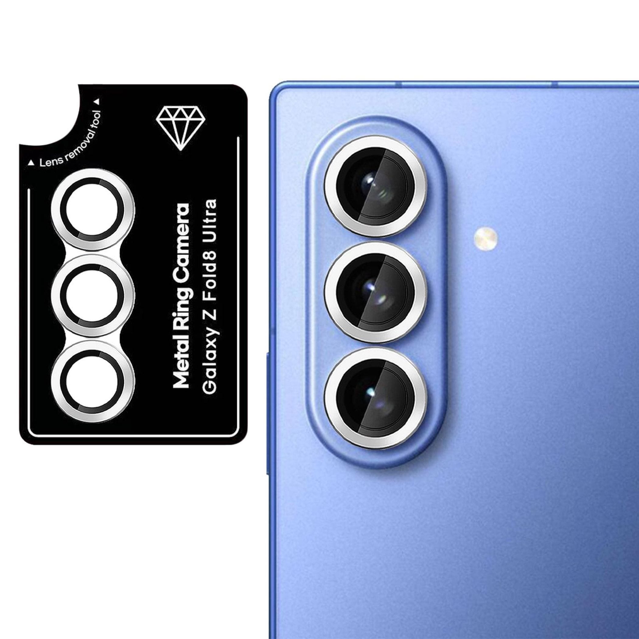 Kamera Schutzglas Linsenschutz f&uuml;r Samsung Galaxy Z Fold8 Ultra 9H Glas Silber - Bild 1