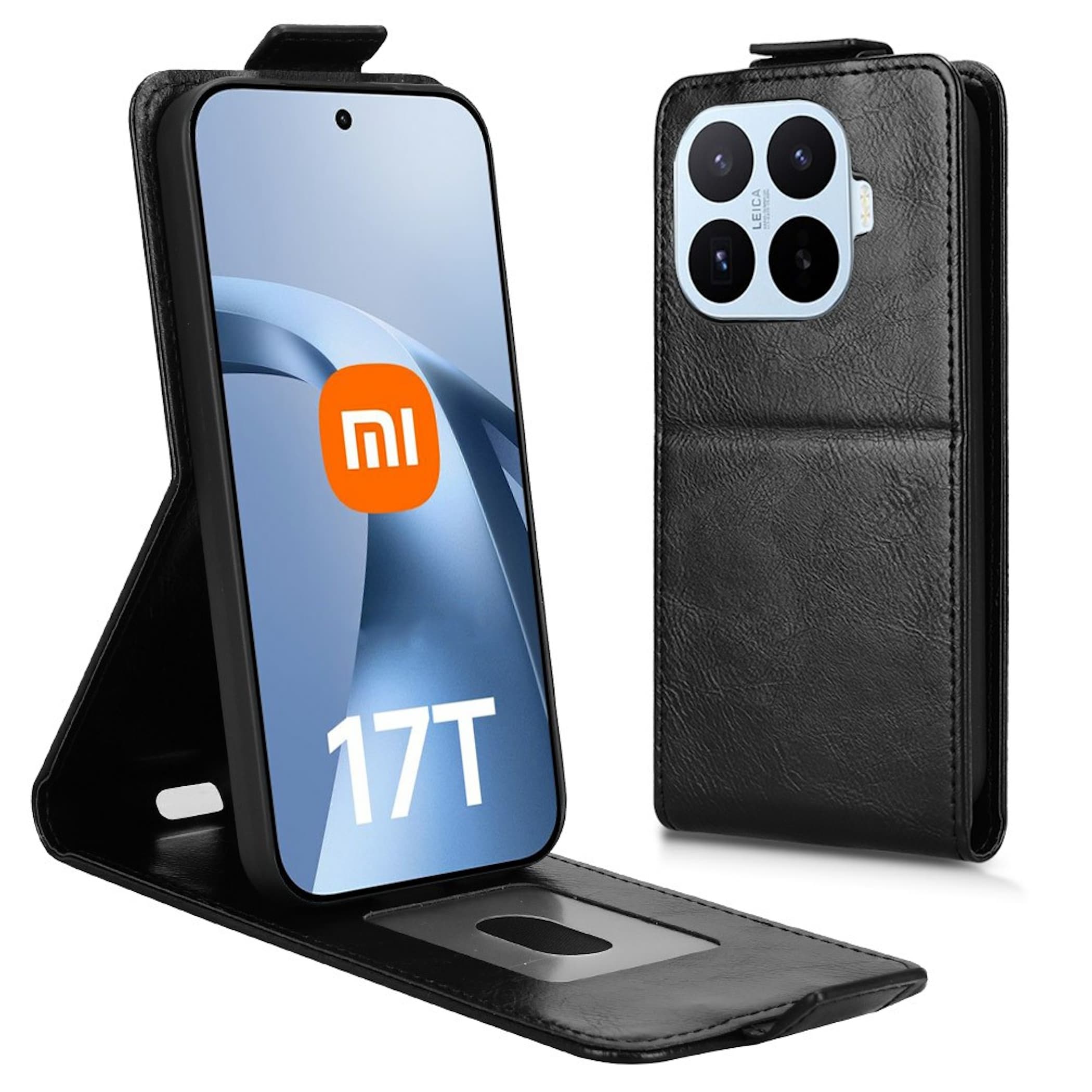 Handy H&uuml;lle Klapph&uuml;lle Kunstleder f&uuml;r Xiaomi 17T Pro Flipcase Tasche mit Kartenfach - Bild 1