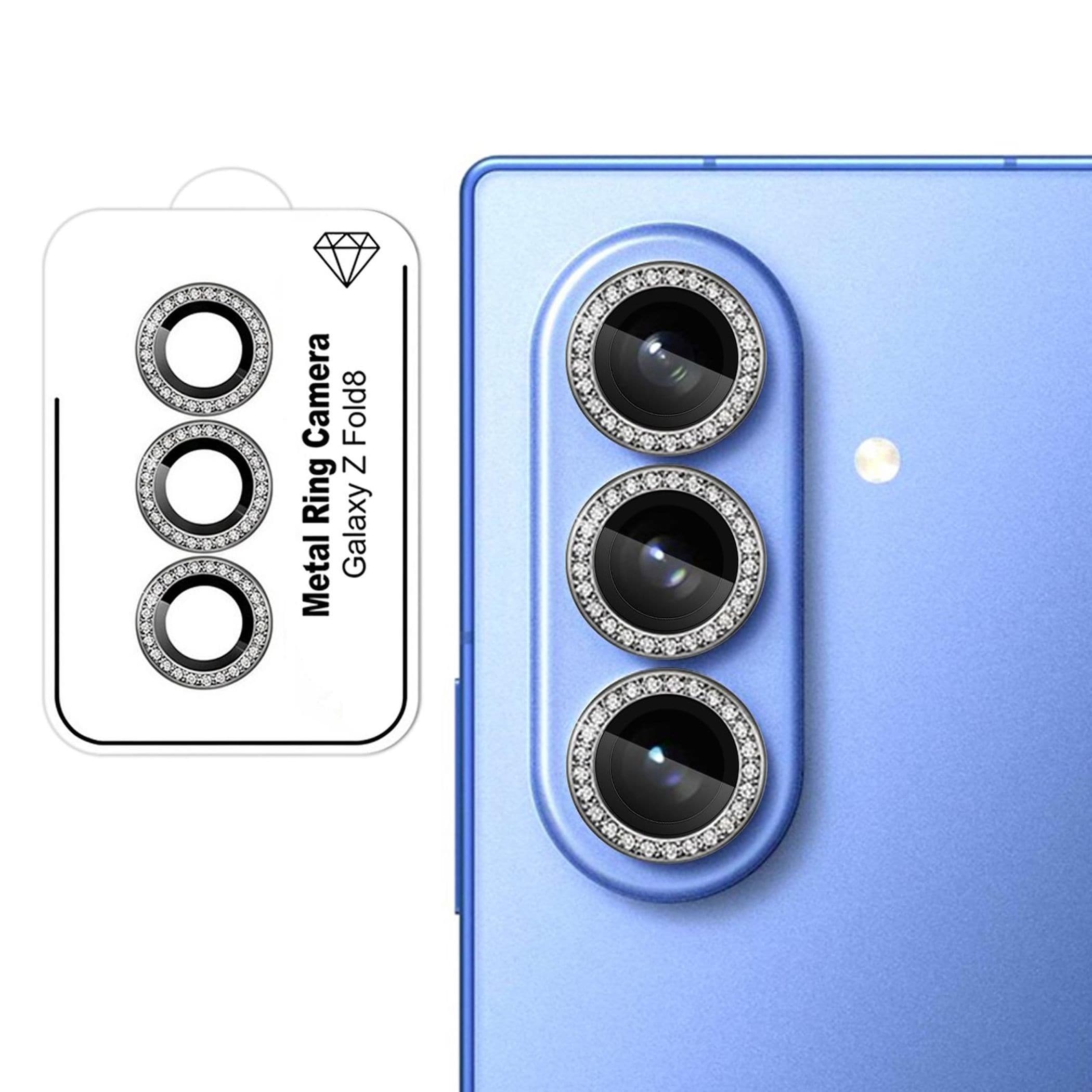 Kamera Schutzglas Linsenglas f&uuml;r Samsung Galaxy Z Fold8 Ultra 9H Glitzer Ring - Bild 1