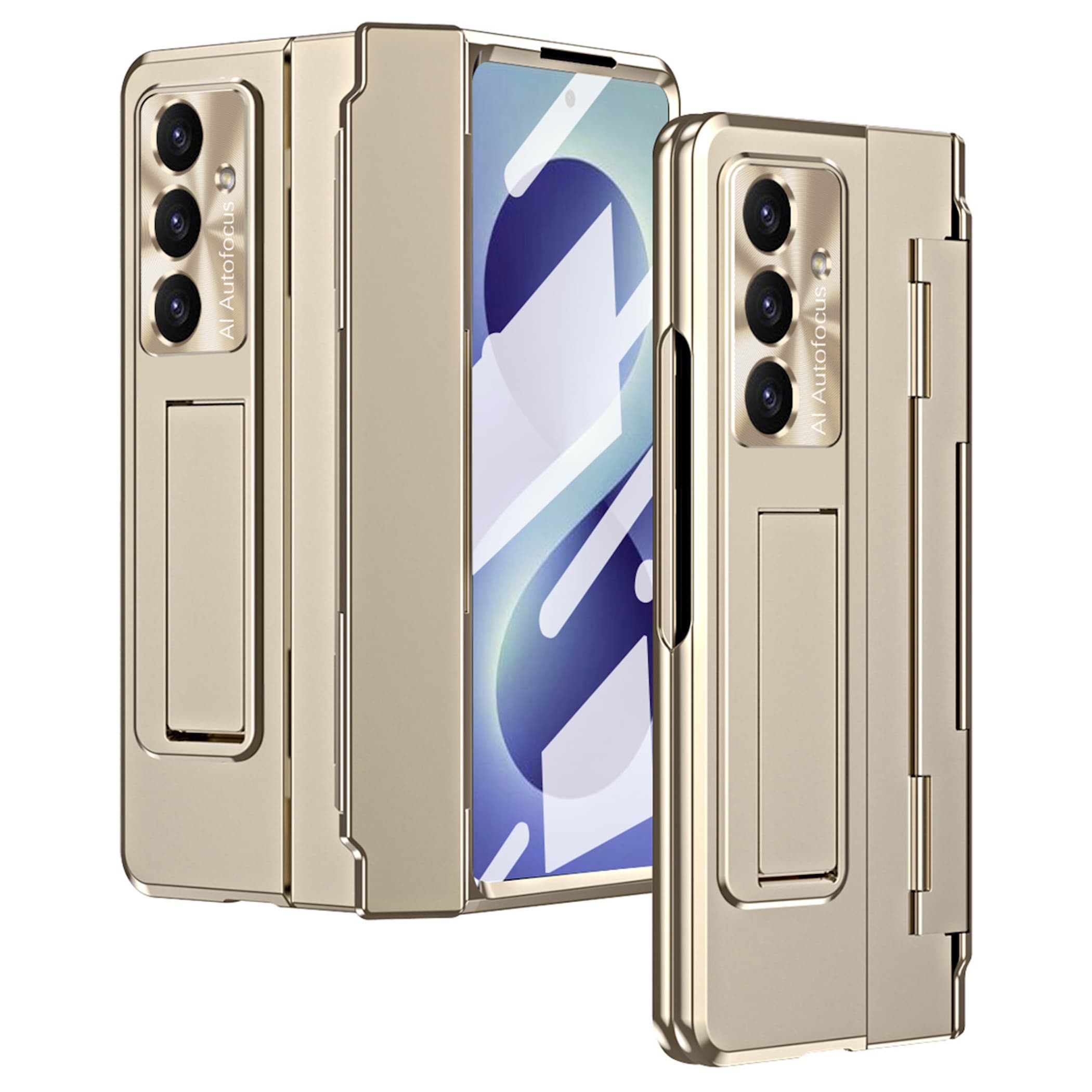 Handyh&uuml;lle Klapph&uuml;lle + Display Folie Samsung Galaxy Z Fold8 Ultra 5G Gold - Bild 1