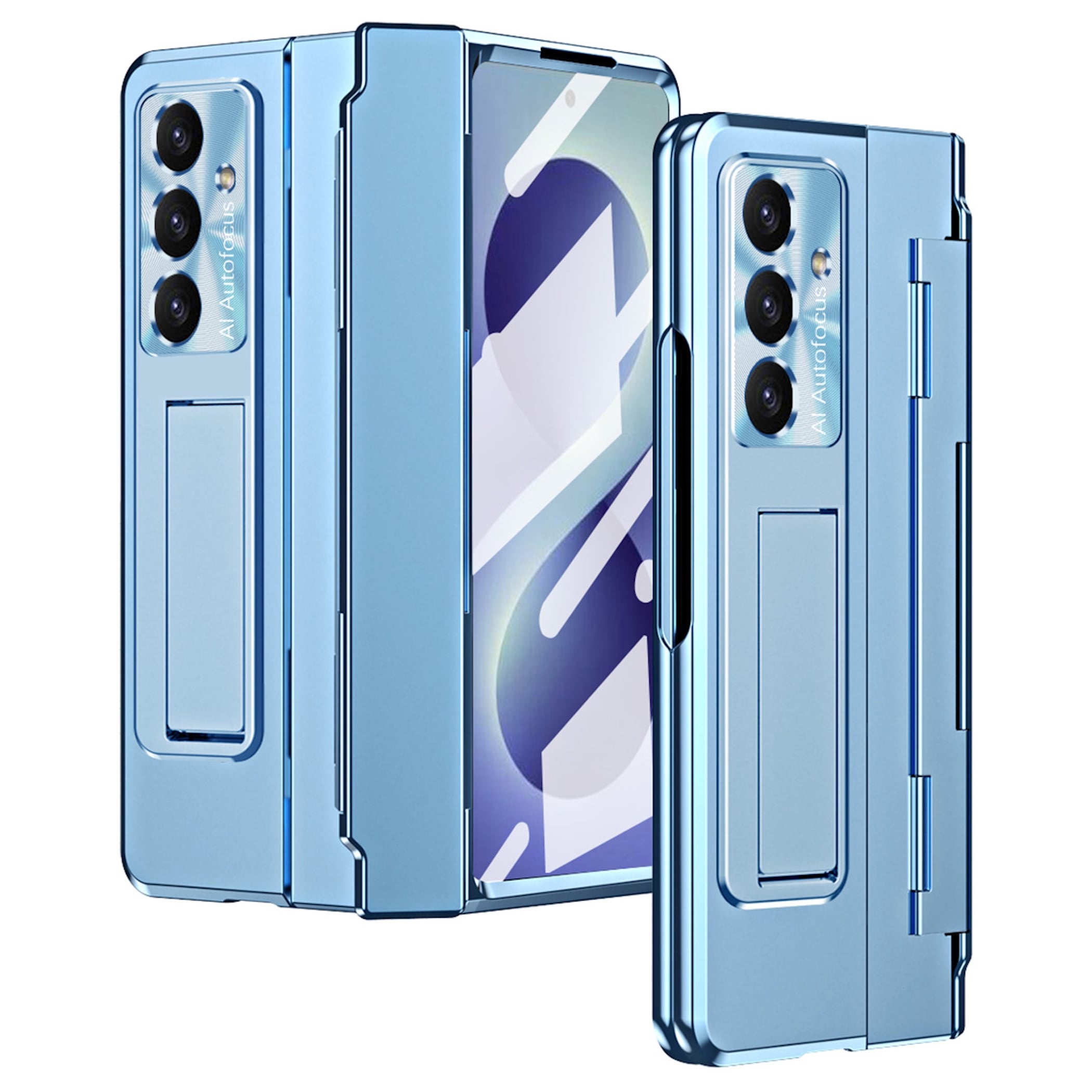 Handyh&uuml;lle Klapph&uuml;lle + Display Folie Samsung Galaxy Z Fold8 Ultra 5G Blau - Bild 1