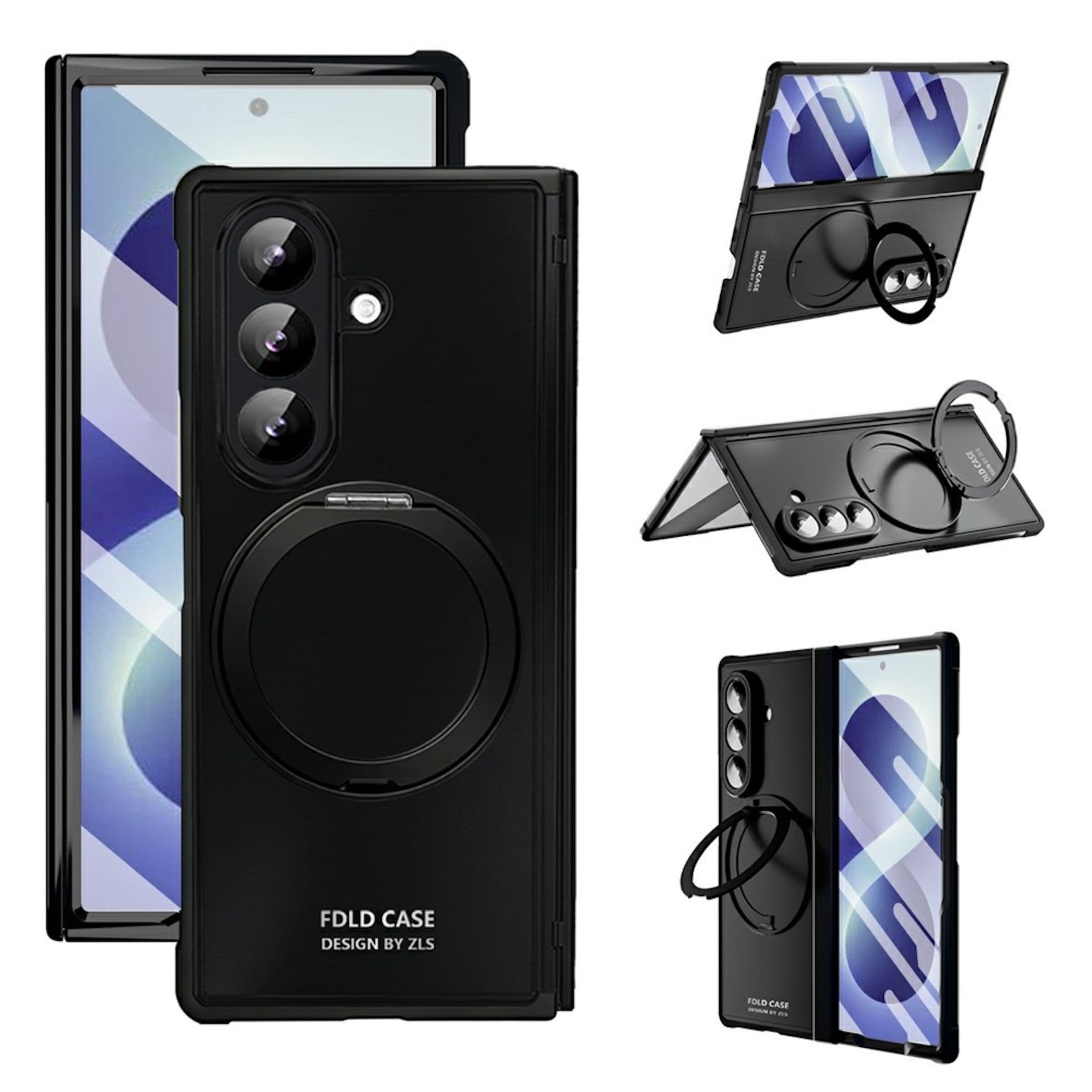 Handyh&uuml;lle + Schutzglas f&uuml;r Samsung Galaxy Z Fold8 Ultra Full Cover Ringhalter - Bild 1