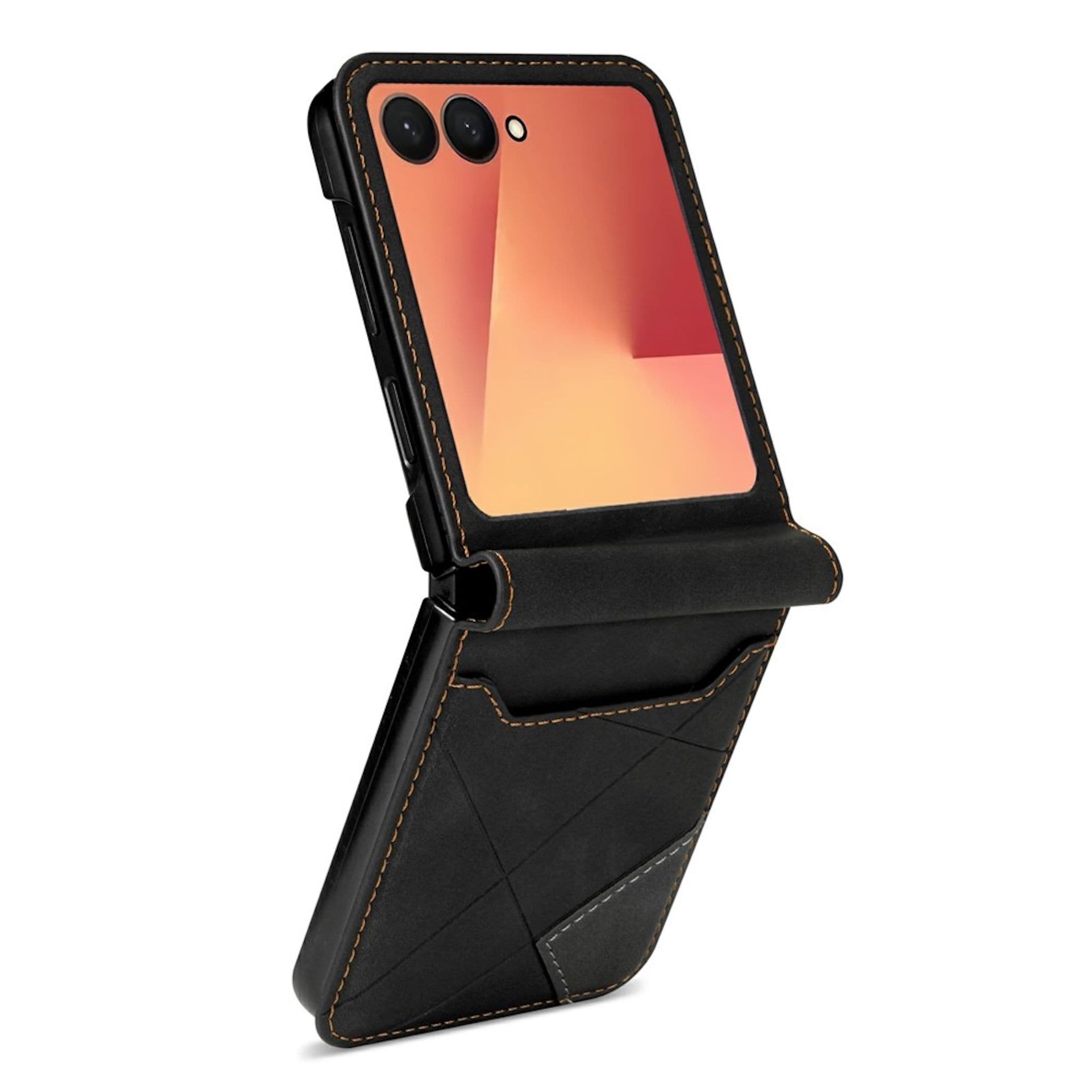 Handy H&uuml;lle Klapph&uuml;lle f&uuml;r Samsung Galaxy Z Flip8 Kartenfach Cover Farben Design - Bild 1