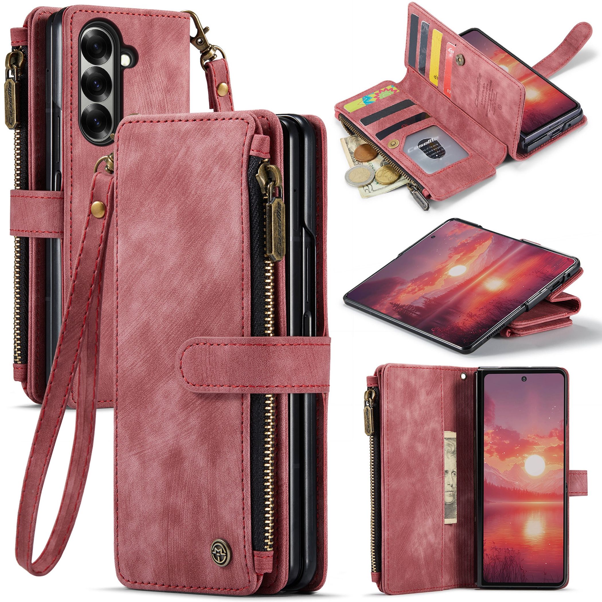 Handyh&uuml;lle Klapph&uuml;lle f&uuml;r Samsung Galaxy Z Fold8 Ultra Kunstleder Rei&szlig;verschluss - Bild 1