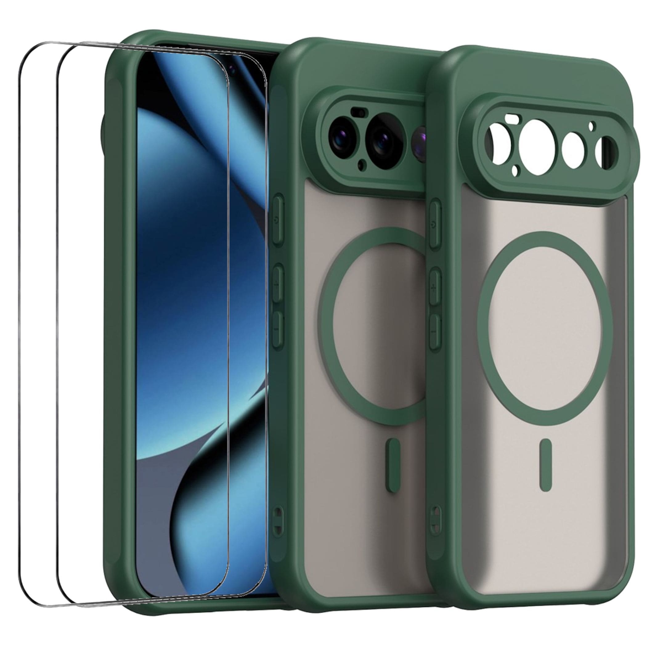 MagSafe H&uuml;lle + 2x Schutzglas f&uuml;r Google Pixel 11 10 Pro XL Kameraschutz Set - Bild 1