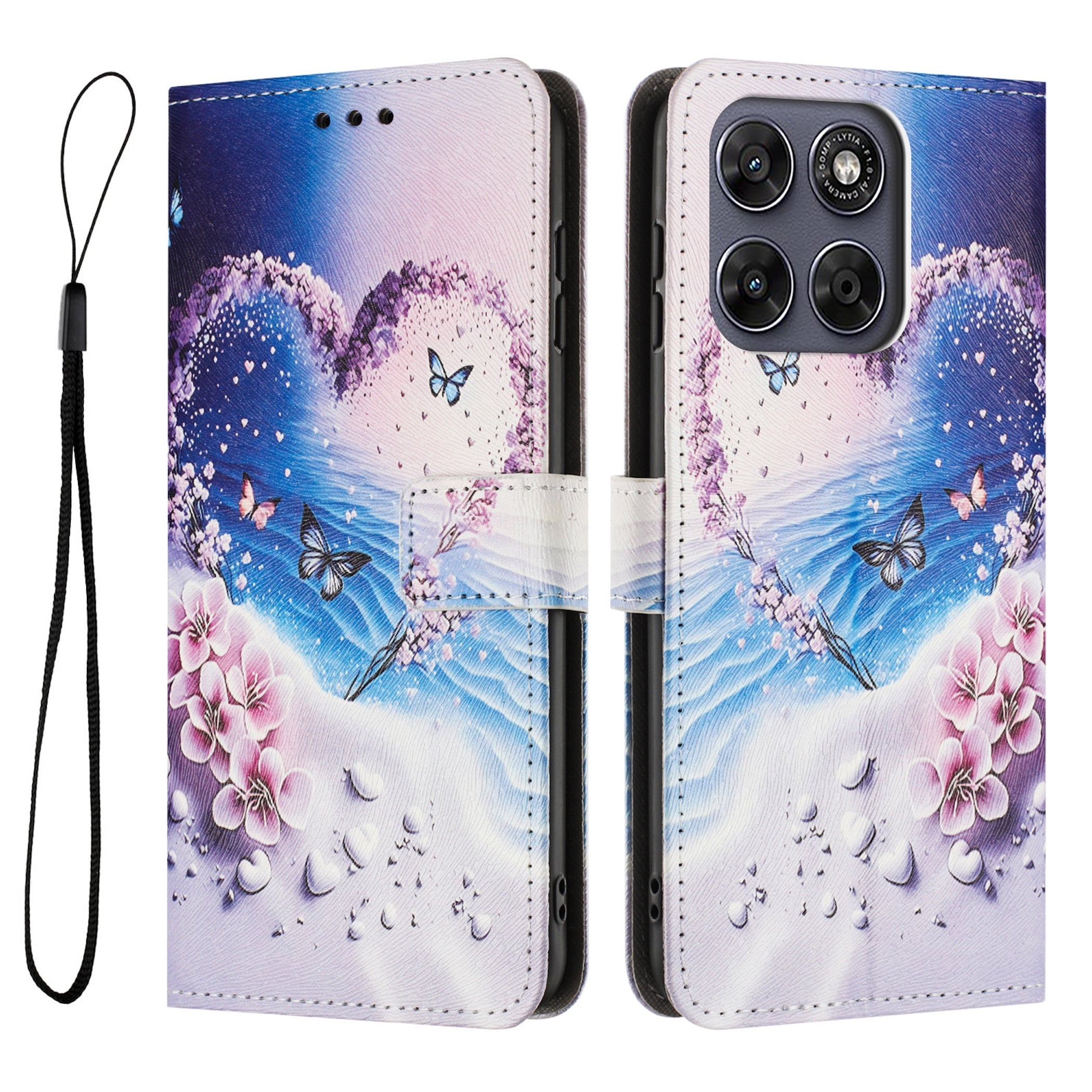 Handyh&uuml;lle Kunstleder f&uuml;r Motorola Moto G87 G77 G67 5G Cover Tasche Print Motiv - Bild 1