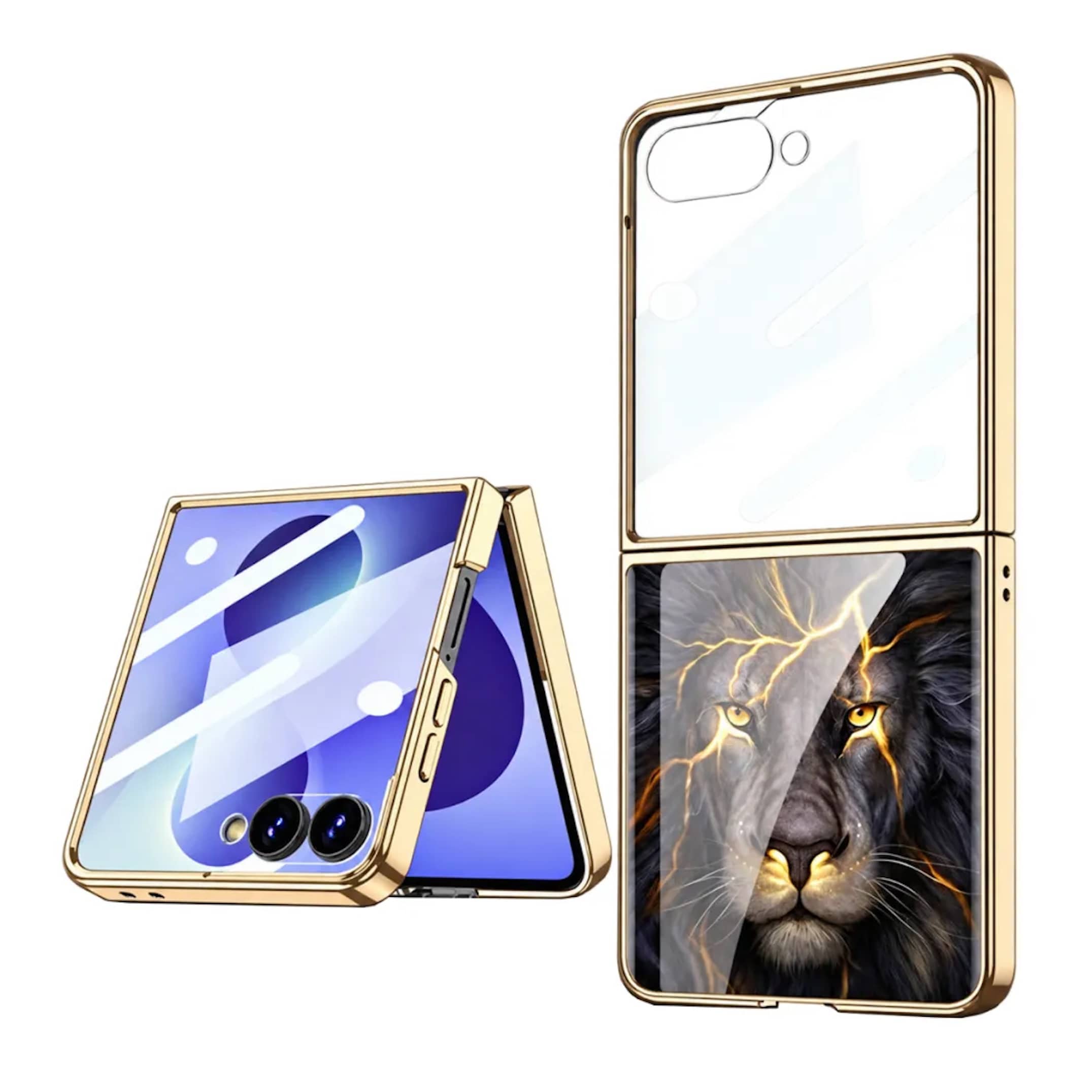 Handyh&uuml;lle + Display Schutzglas f&uuml;r Samsung Galaxy Z Flip8 L&ouml;we Design 360 Grad - Bild 1