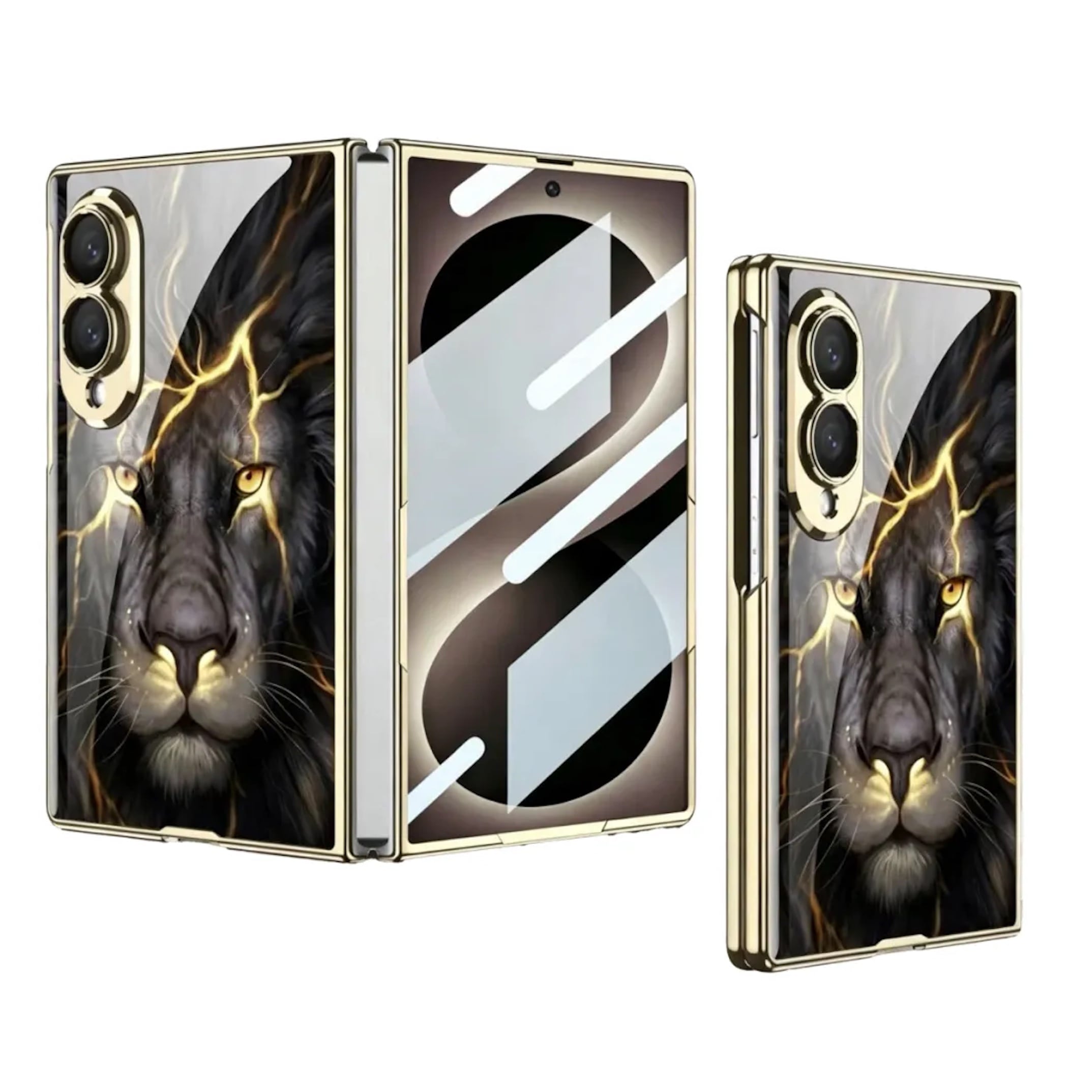 Handyh&uuml;lle + Display Schutzglas f&uuml;r Samsung Galaxy Z Fold8 L&ouml;we Design 360 Grad - Bild 1