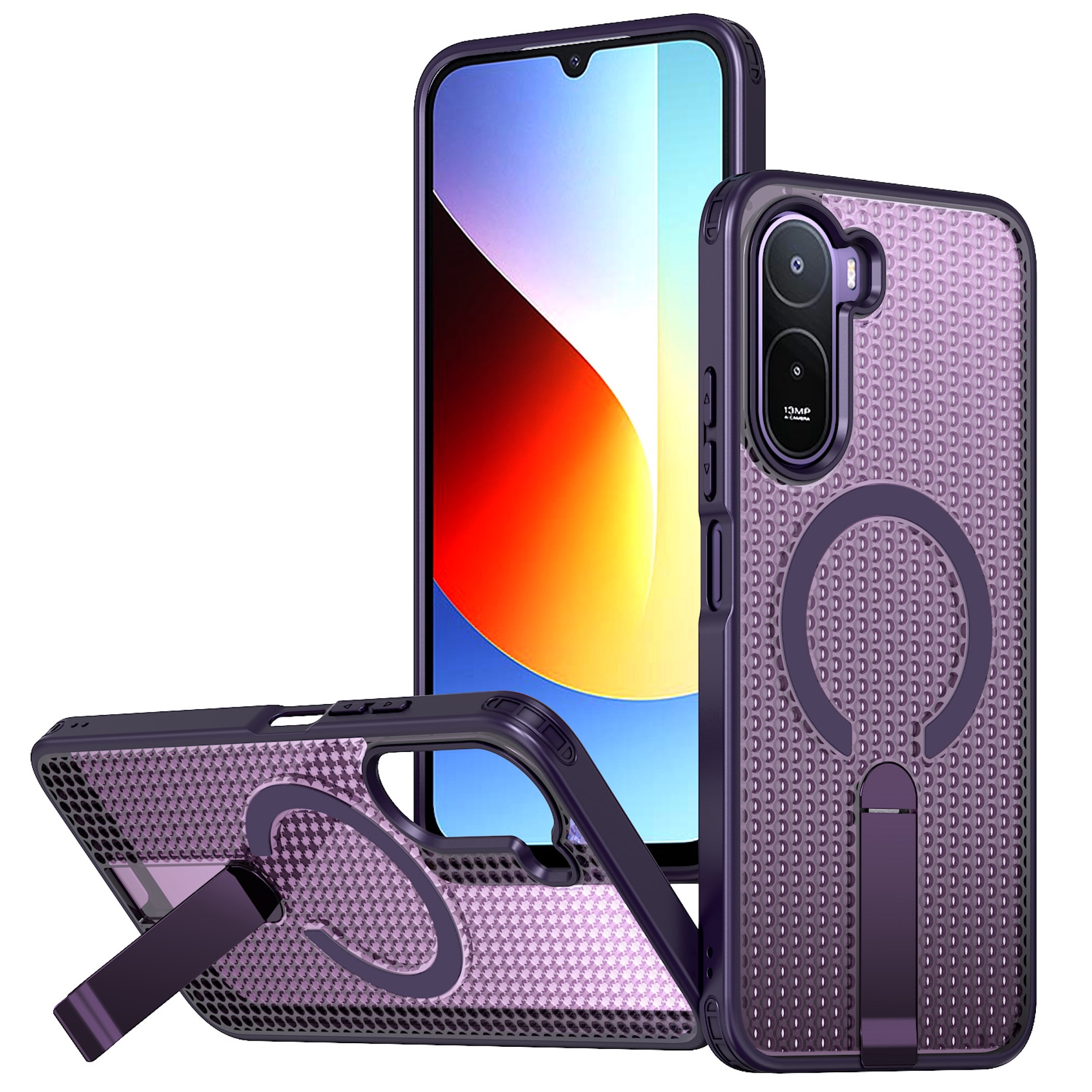 Handyh&uuml;lle Magnetische Kickstand Silikon Xiaomi Redmi A7 Pro 5G / 4G TPU / PC - Bild 1