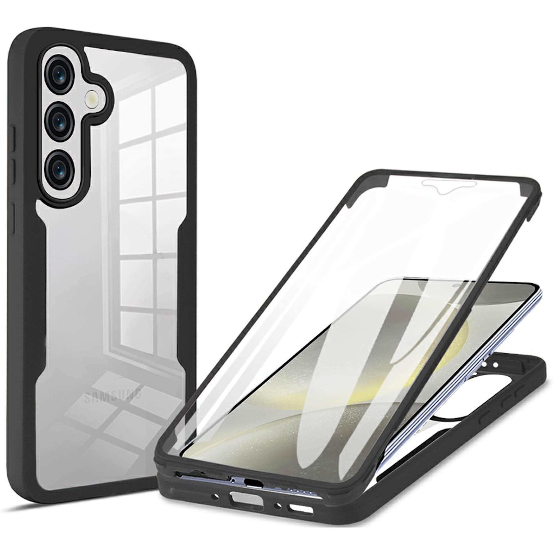 360 Grad Handyh&uuml;lle f&uuml;r Samsung Galaxy A27 5G mit Display & Kameraschutz Schwarz - Bild 1