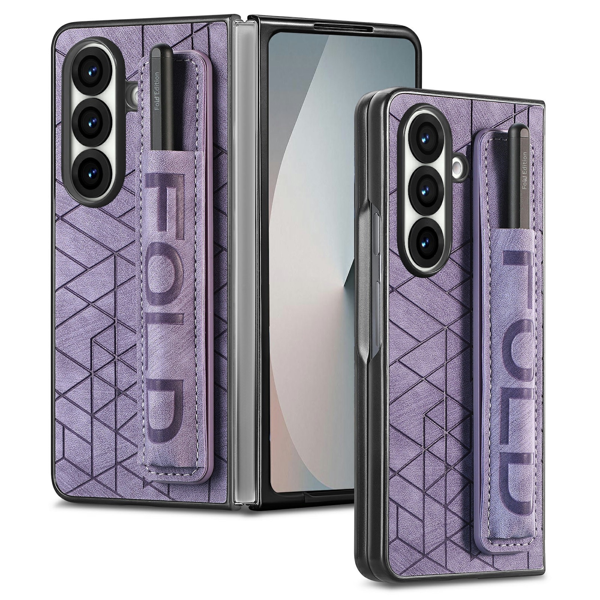 Handyh&uuml;lle Stifthalter Armband f&uuml;r Samsung Galaxy Z Fold8 Ultra 5G Full Lila - Bild 1