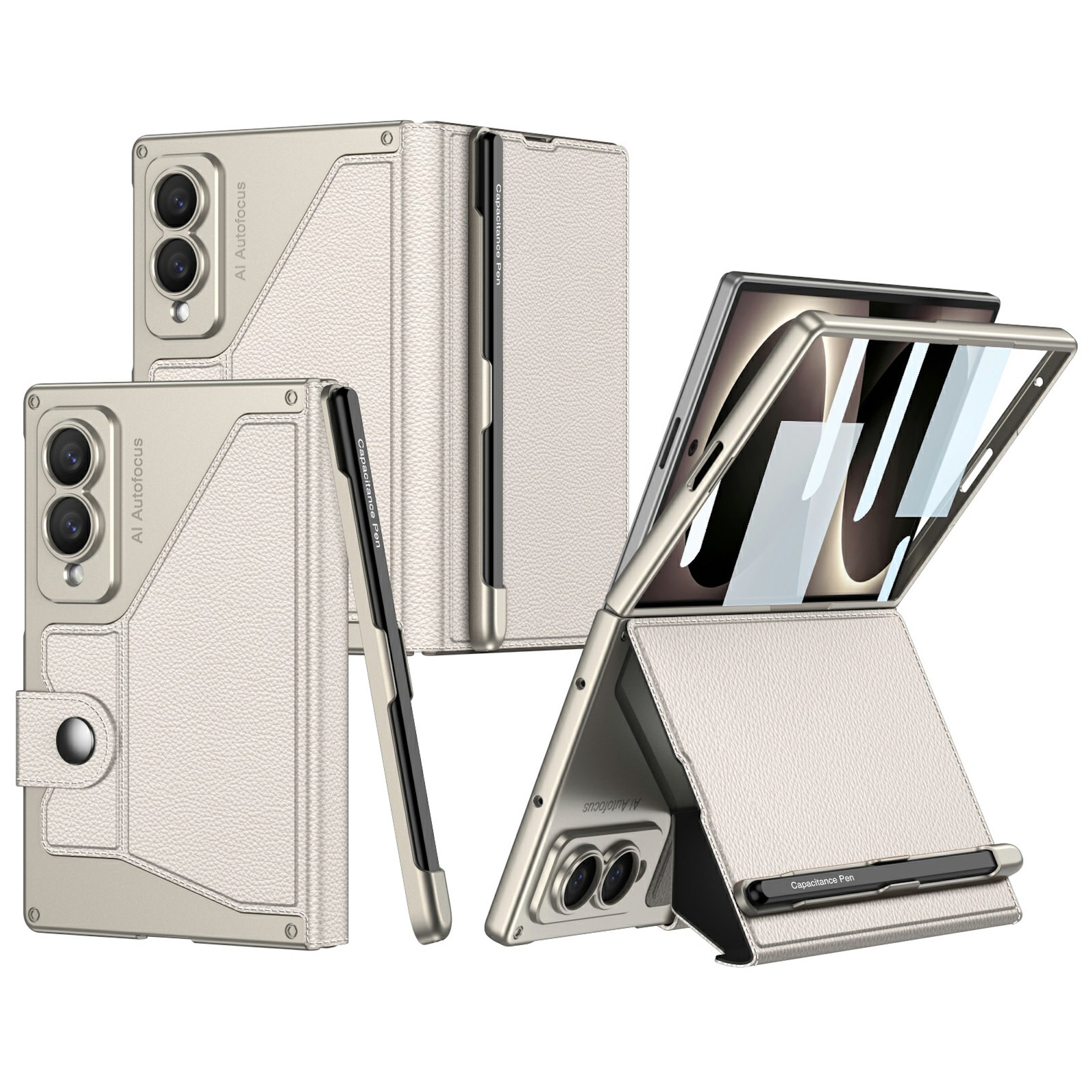 Handyh&uuml;lle + 9H Schutzglas + Stifthalter Samsung Galaxy Z Fold8 5G Full Cover - Bild 1
