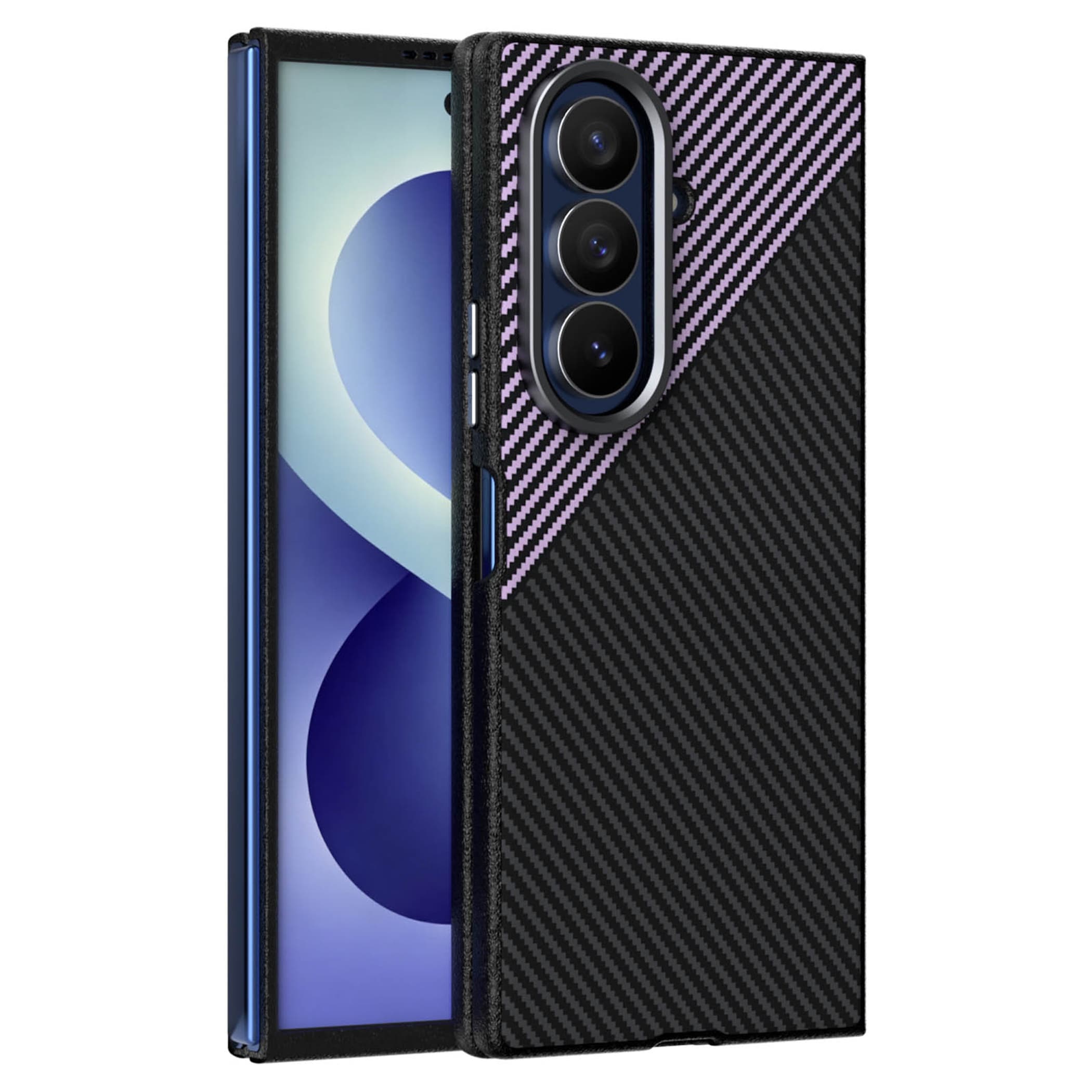 Handyh&uuml;lle Design PC Samsung Galaxy Z Fold8 Ultra 5G Carbon Optik Kameraschutz - Bild 1