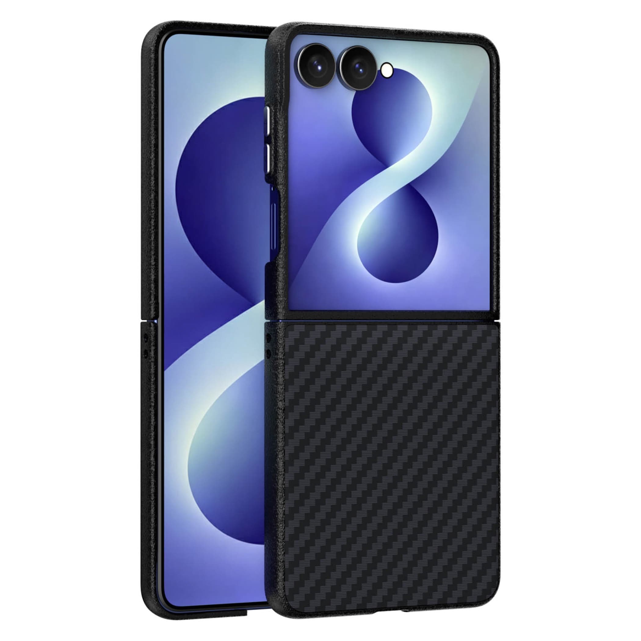 Handyh&uuml;lle Design PC f&uuml;r Samsung Galaxy Z Flip8 / Fold8 / Ultra 5G Carbon Optik - Bild 1