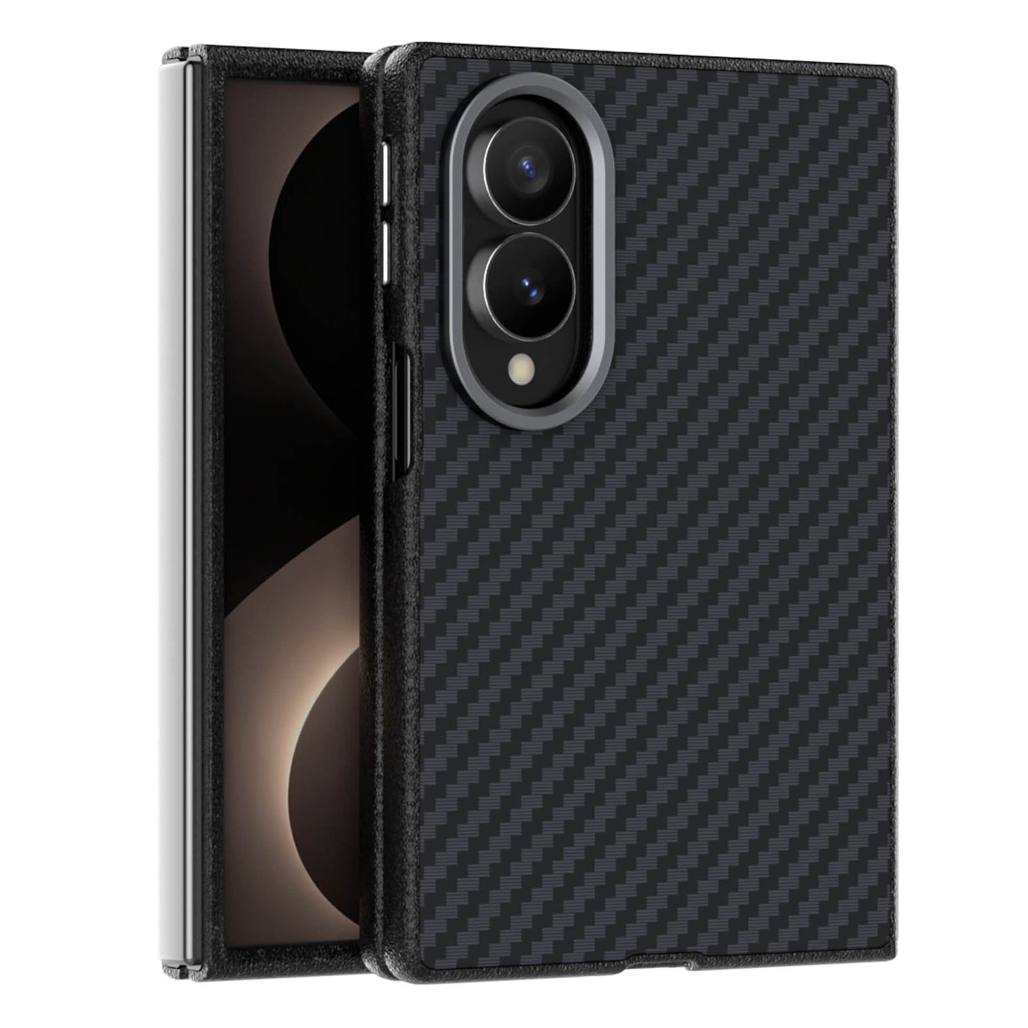 Handyh&uuml;lle Design PC f&uuml;r Samsung Galaxy Z Flip8 / Fold8 / Ultra 5G Carbon Optik - Bild 1