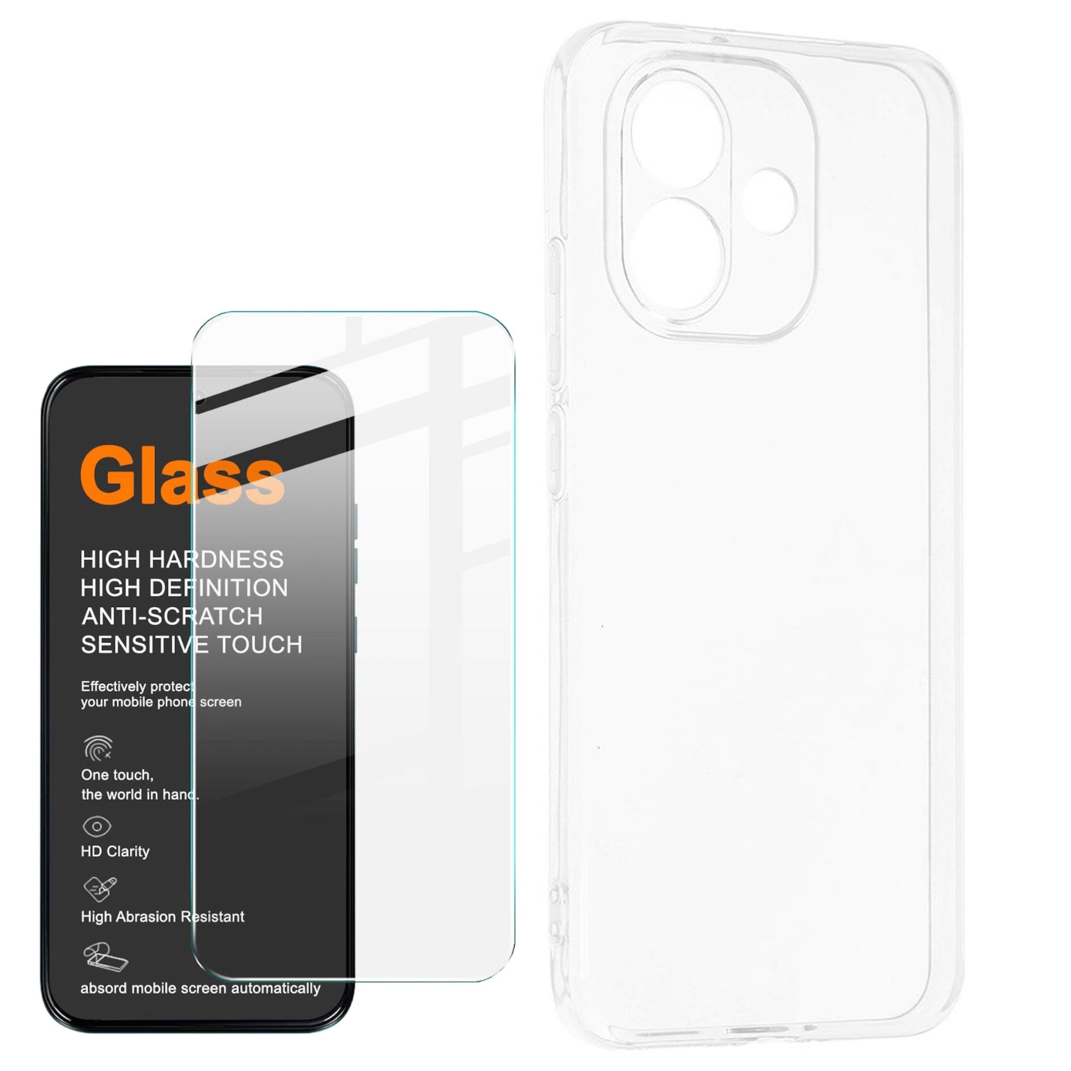 Handyh&uuml;lle + 9H Schutzglas f&uuml;r Xiaomi Redmi Note 17 TPU Set 2 in 1 Transparent - Bild 1