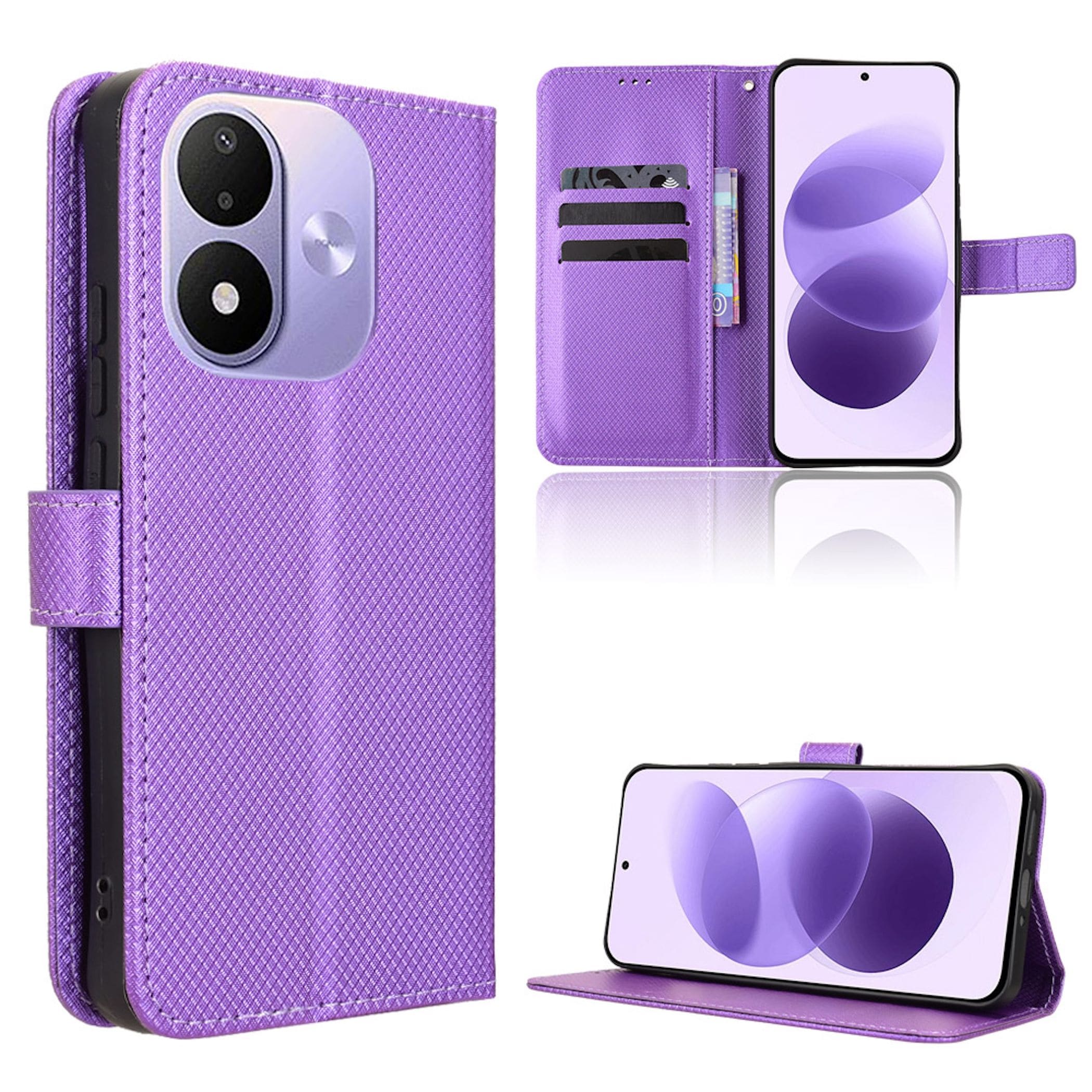 Handyh&uuml;lle Klapp f&uuml;r Xiaomi Redmi Note 17 / 17 Pro Kunstleder Diamant Design - Bild 1