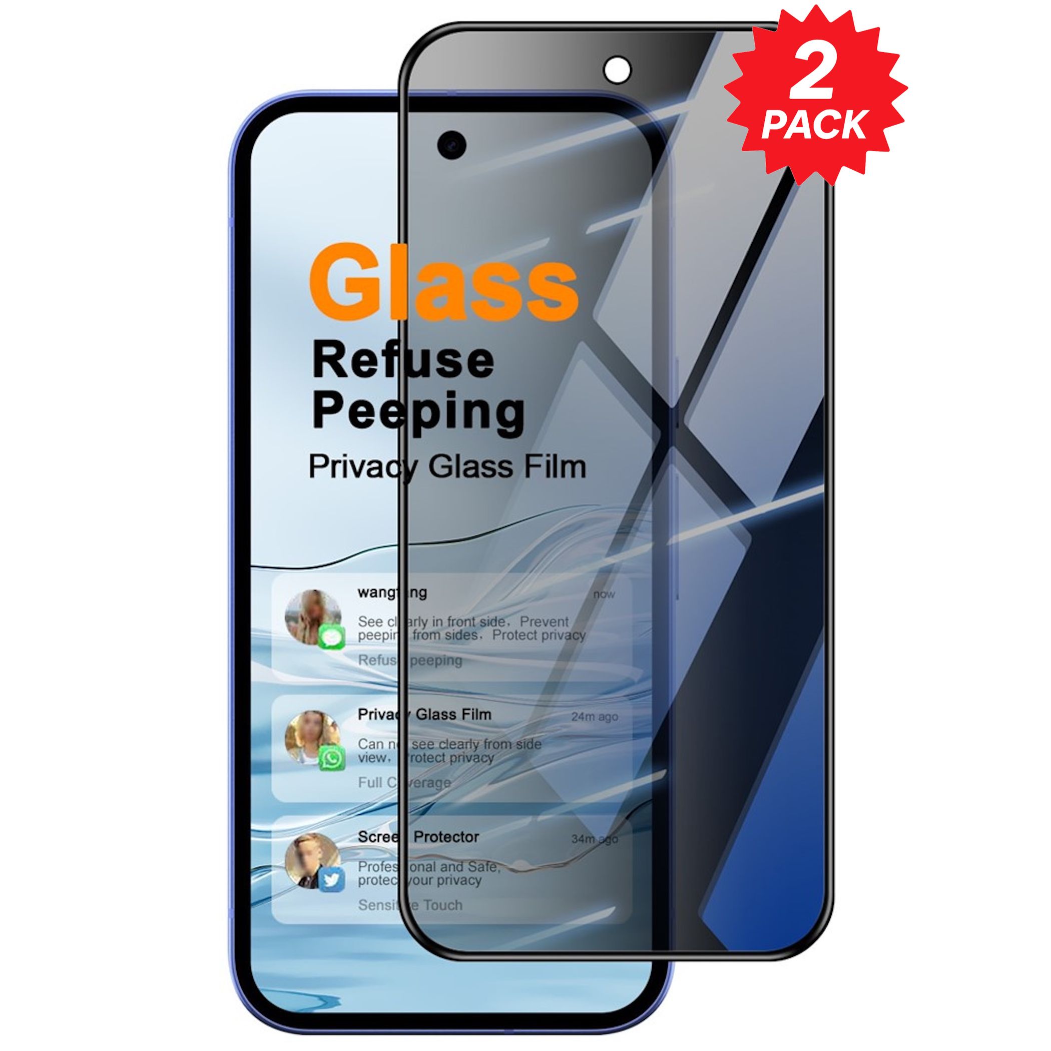 2x Privacy Schutzglas f&uuml;r Google Pixel 11 Pro Fold Displayschutz 9H Blickschutz - Bild 1