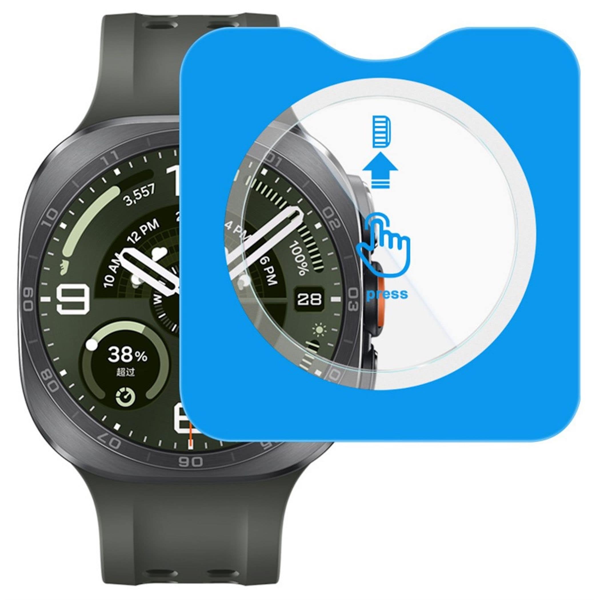 Smartwatch 9H Schutzglas f&uuml;r Samsung Galaxy Watch Ultra 2 47mm mit Anbringhilfe - Bild 1