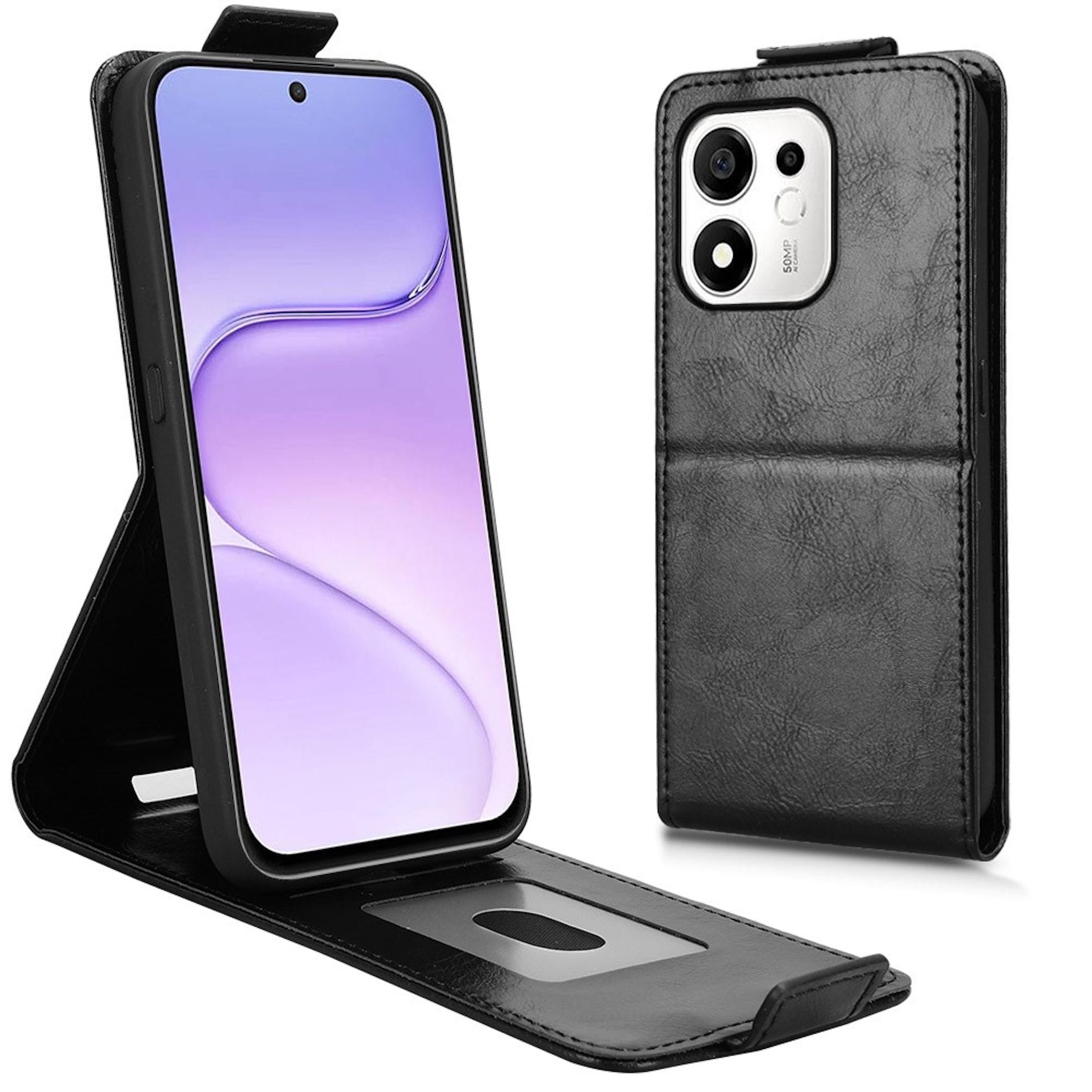 Handy H&uuml;lle Klapph&uuml;lle f&uuml;r Honor 600 Smart 5G Kartenfach Kunstleder Schwarz - Bild 1