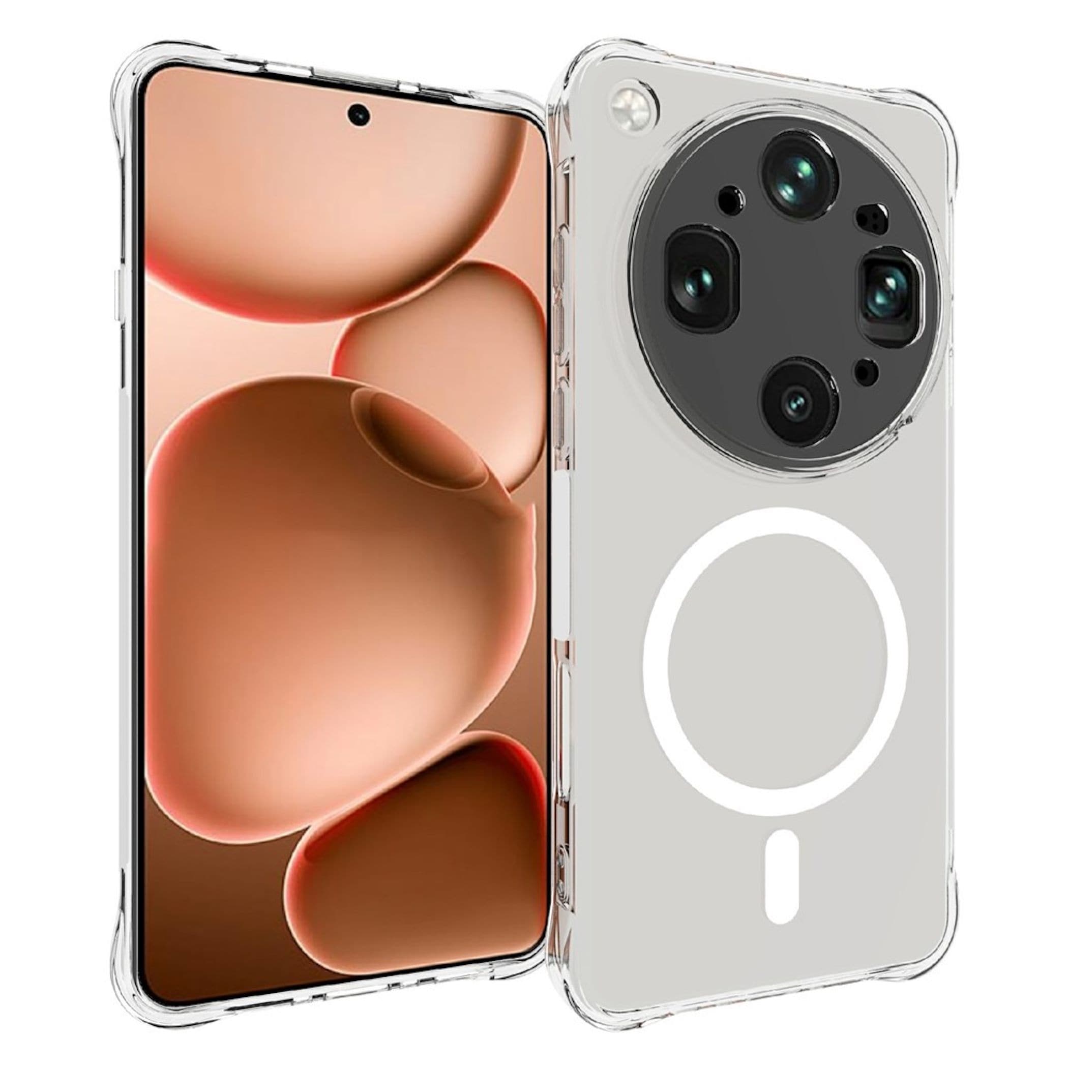 MagSafe Handy H&uuml;lle f&uuml;r Oppo Find X9 Ultra 5G Magnetring Sto&szlig;schutz Transparent - Bild 1