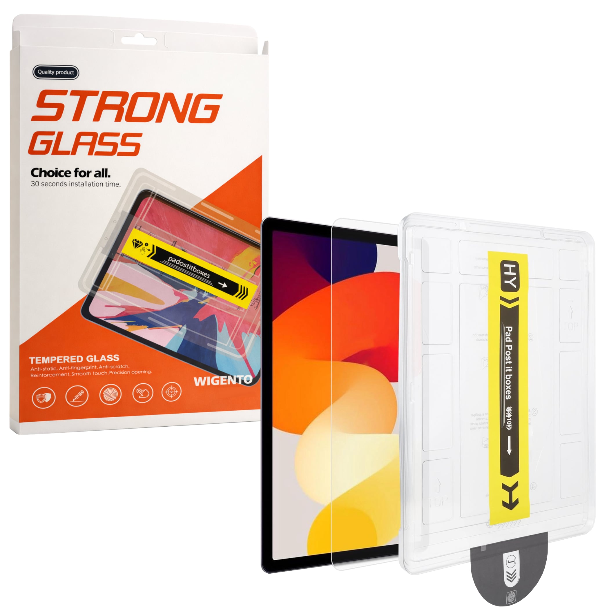 SnapFit Tablet Schutzglas f&uuml;r Xiaomi Redmi Pad 2 9.7" 2026 Installationshilfe 9H - Bild 1