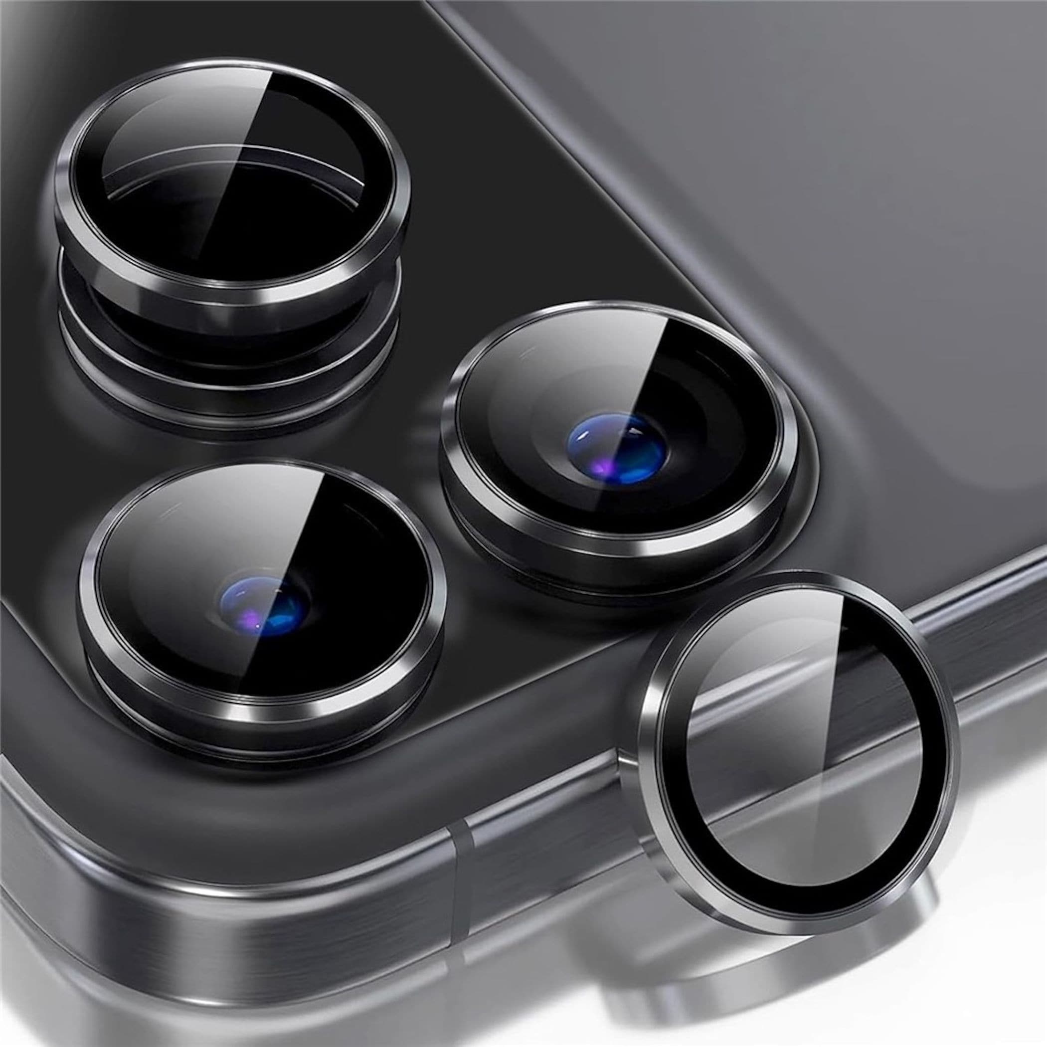 Kamera Schutzglas Linsenschutz f&uuml;r Apple iPhone 18 Pro 9H Glas Schwarz - Bild 1