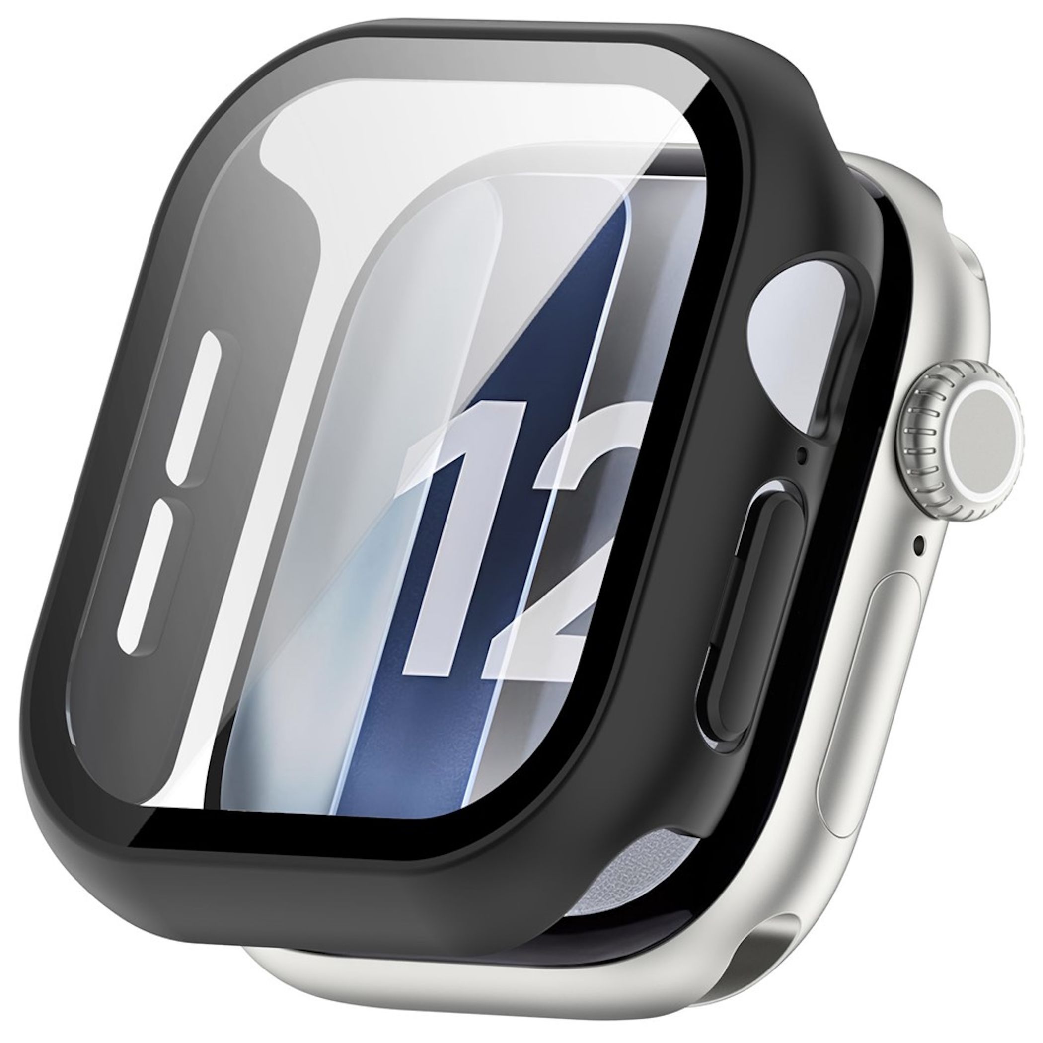 Smartwatch H&uuml;lle + Schutzglas f&uuml;r Apple Watch Series 12 46mm / 42mm Full Cover - Bild 1