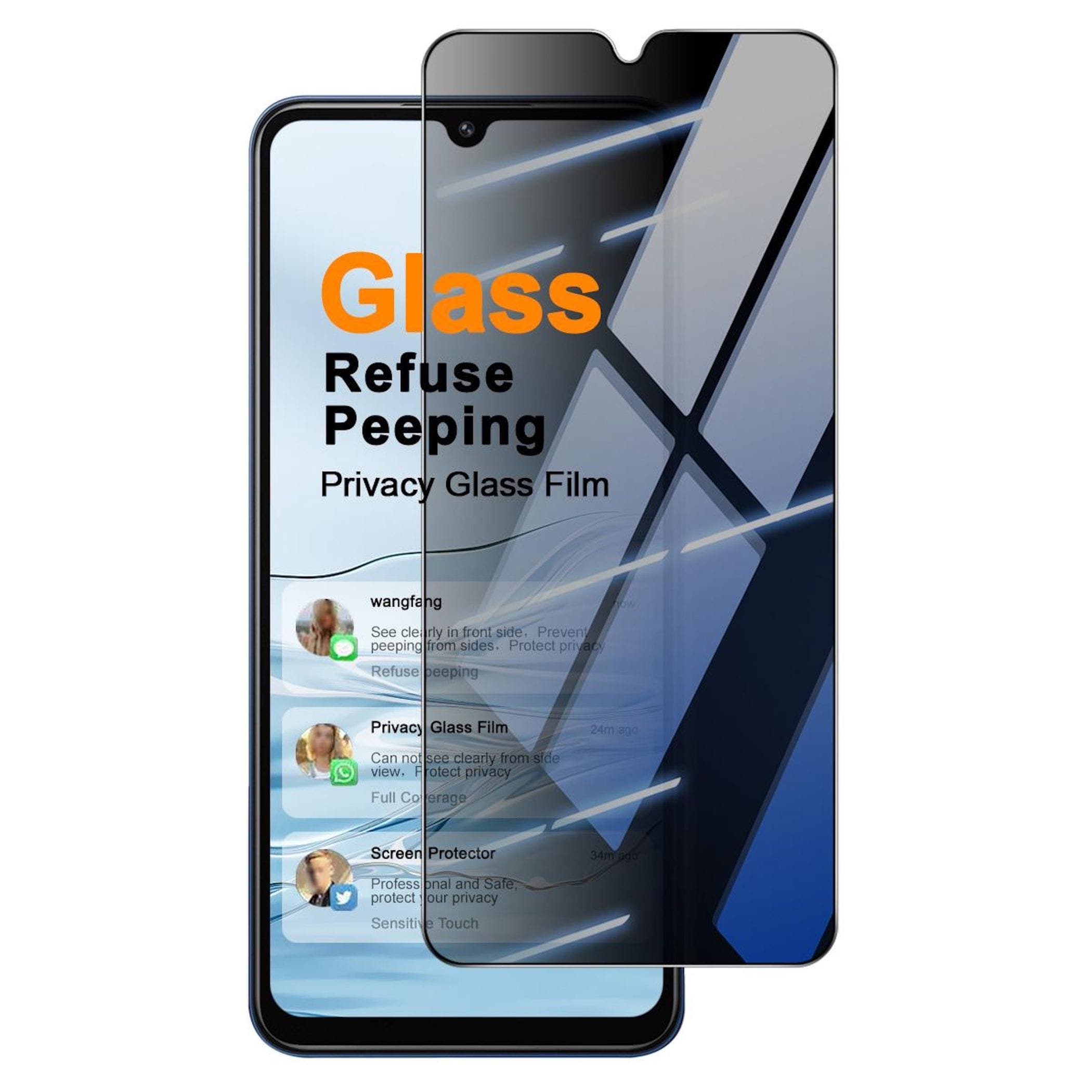 1x Privacy Schutzglas f&uuml;r Xiaomi Redmi 17C 5G Displayschutz 9H Blickschutz - Bild 1