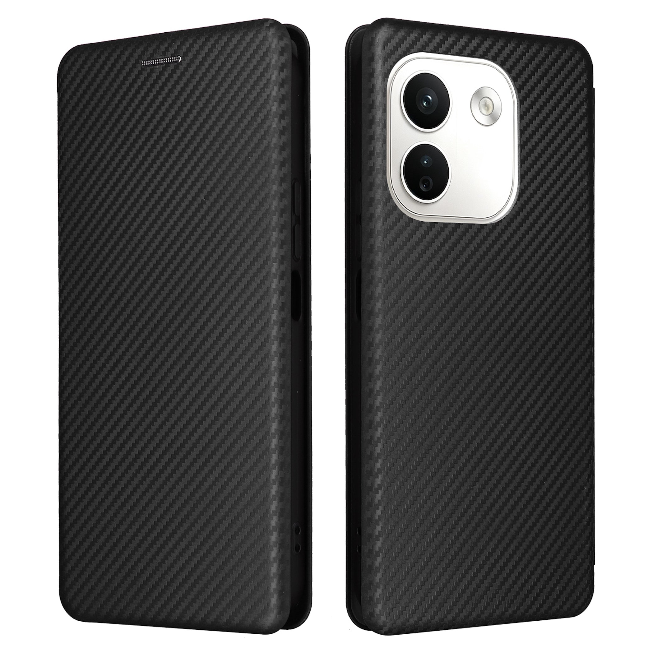 Handyh&uuml;lle Kunstleder Xiaomi Redmi Note 17 Pro Max 5G Carbon Optik Smart Schutz - Bild 1